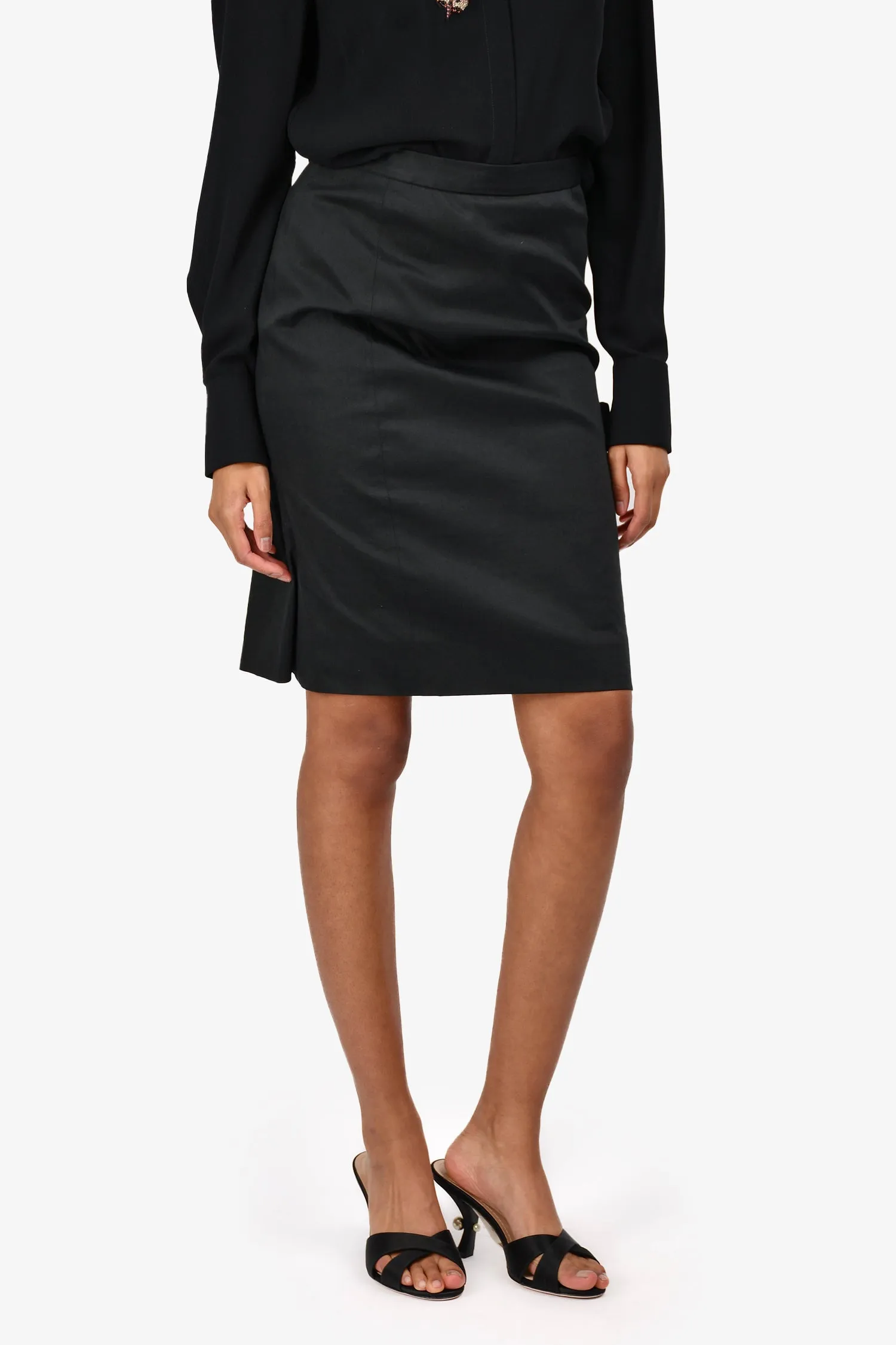 Moschino Cheap & Chic Jupe mi-longue en coton noir Taille 6