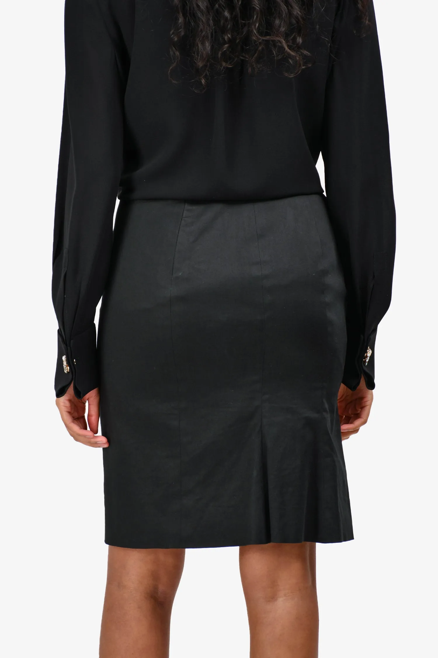 Moschino Cheap & Chic Jupe mi-longue en coton noir Taille 6