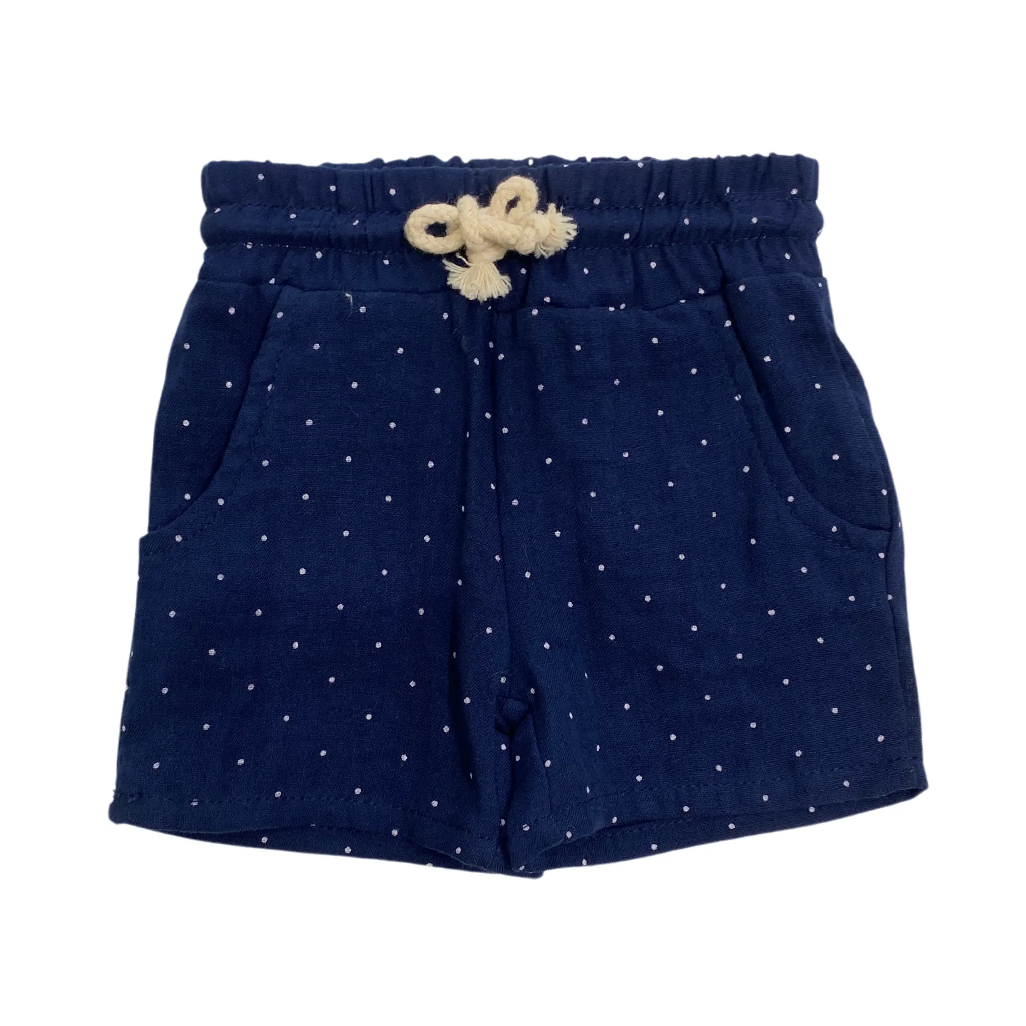 Ensemble Short et Chemise à Pois Marine pour Enfants et Bébés