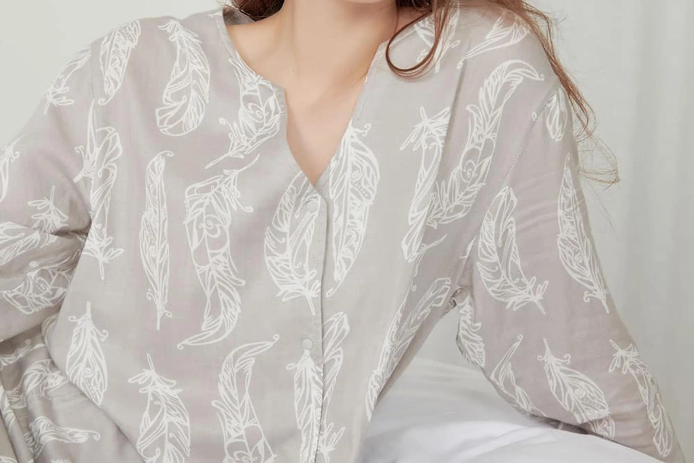 Peignoir Femme Nest Designs (Jersey de Bambou) - Gris Plume