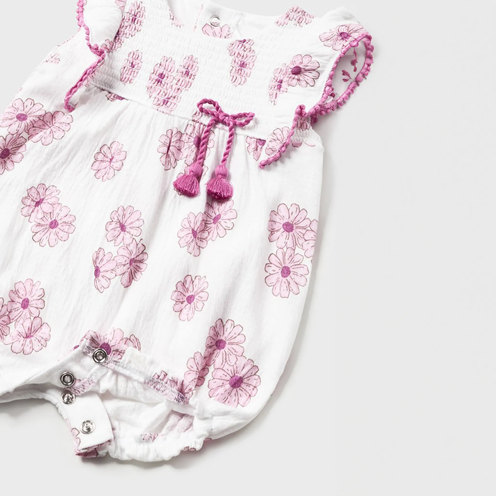 Combinaison Florale pour Nouveau-né avec Ensemble de Chapeau