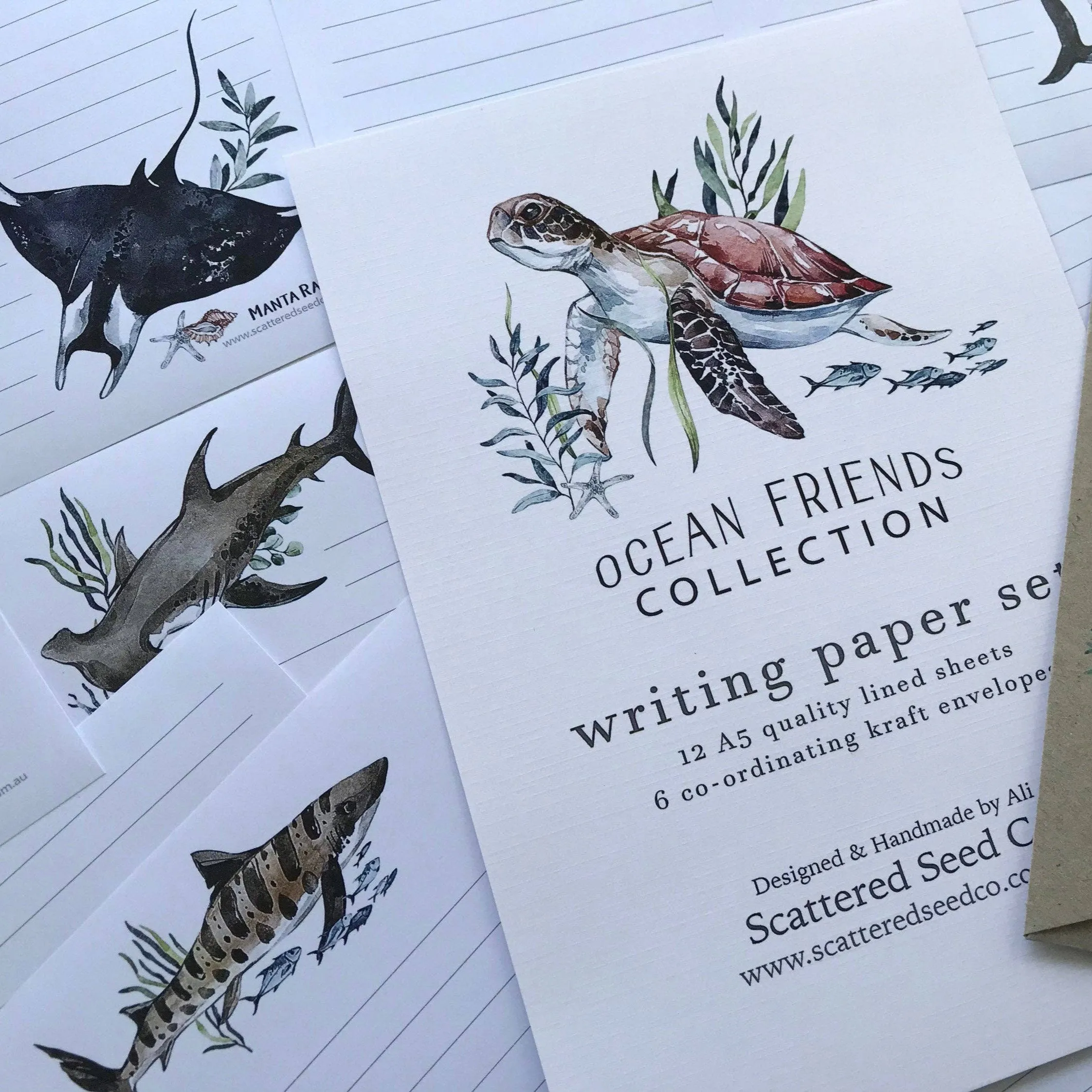 Ensemble d'écriture pour enfants Amis de l'océan