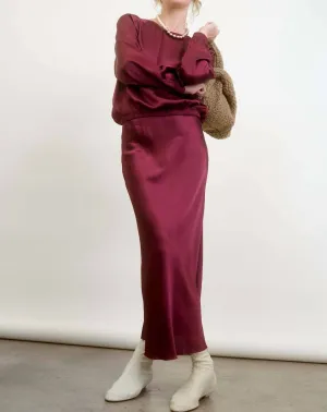 Jupe mi-longue O'darling en satin Pinot