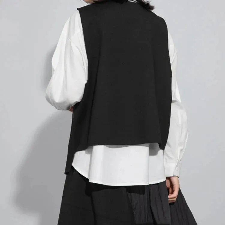 Gilet asymétrique à un bouton - Coupe décontractée, Pièce moderne pour superpositions
