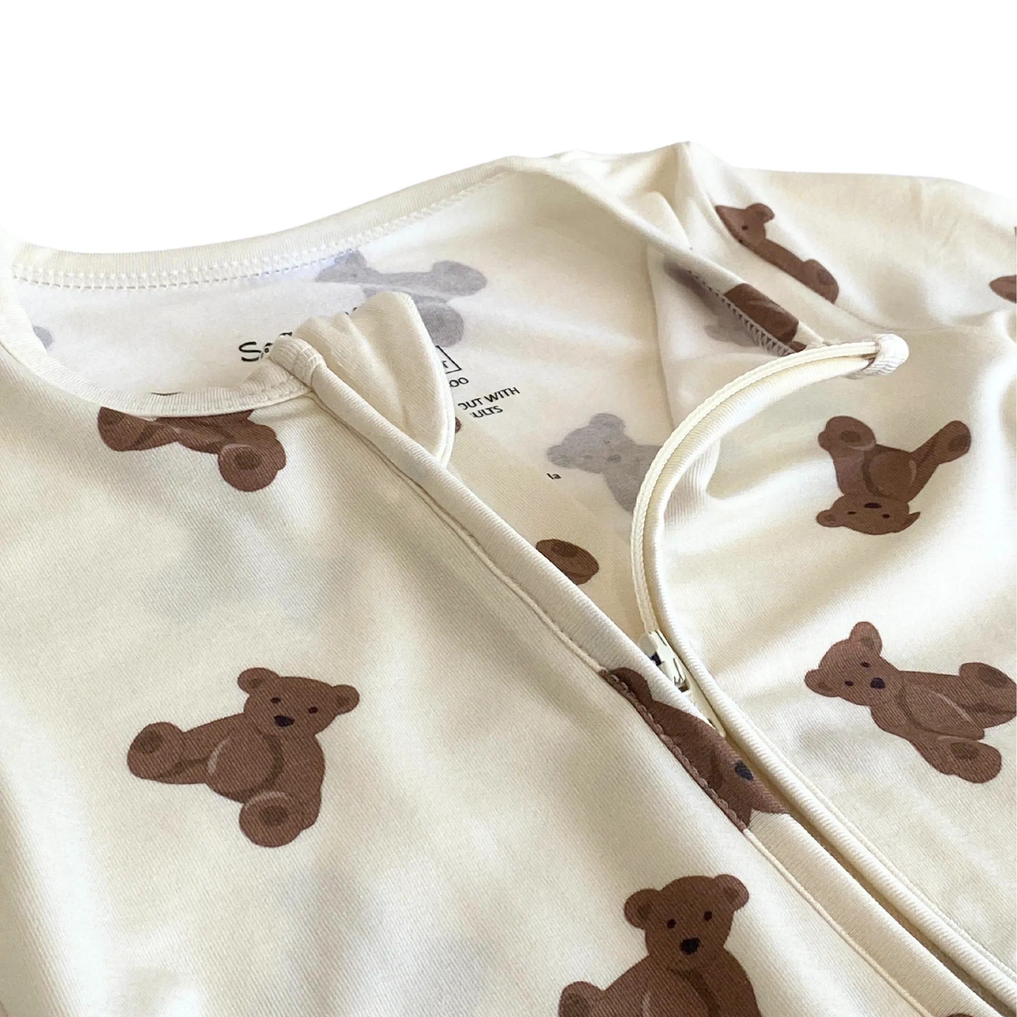 Pyjama convertible en viscose de bambou bio avec ours en peluche