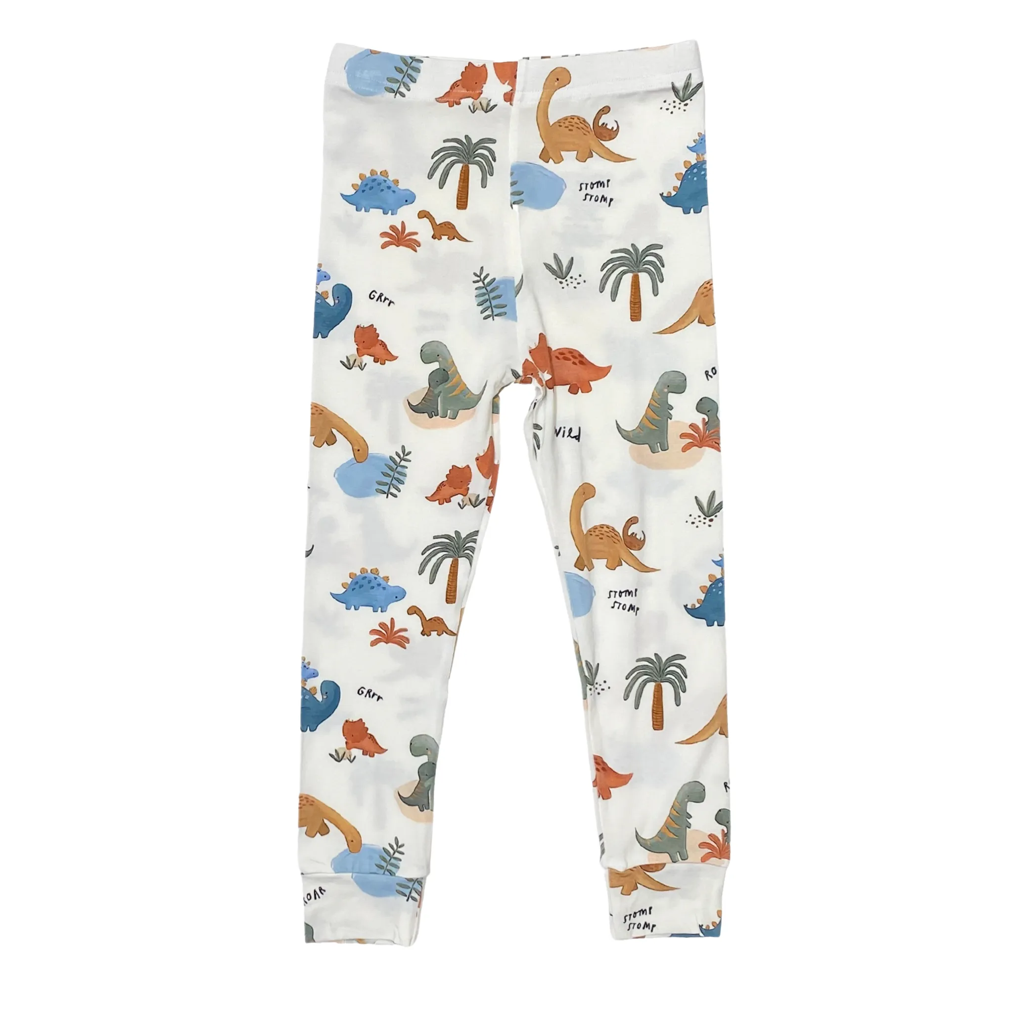 Pyjama deux pièces en viscose de bambou bio avec motif dinosaure pour enfants