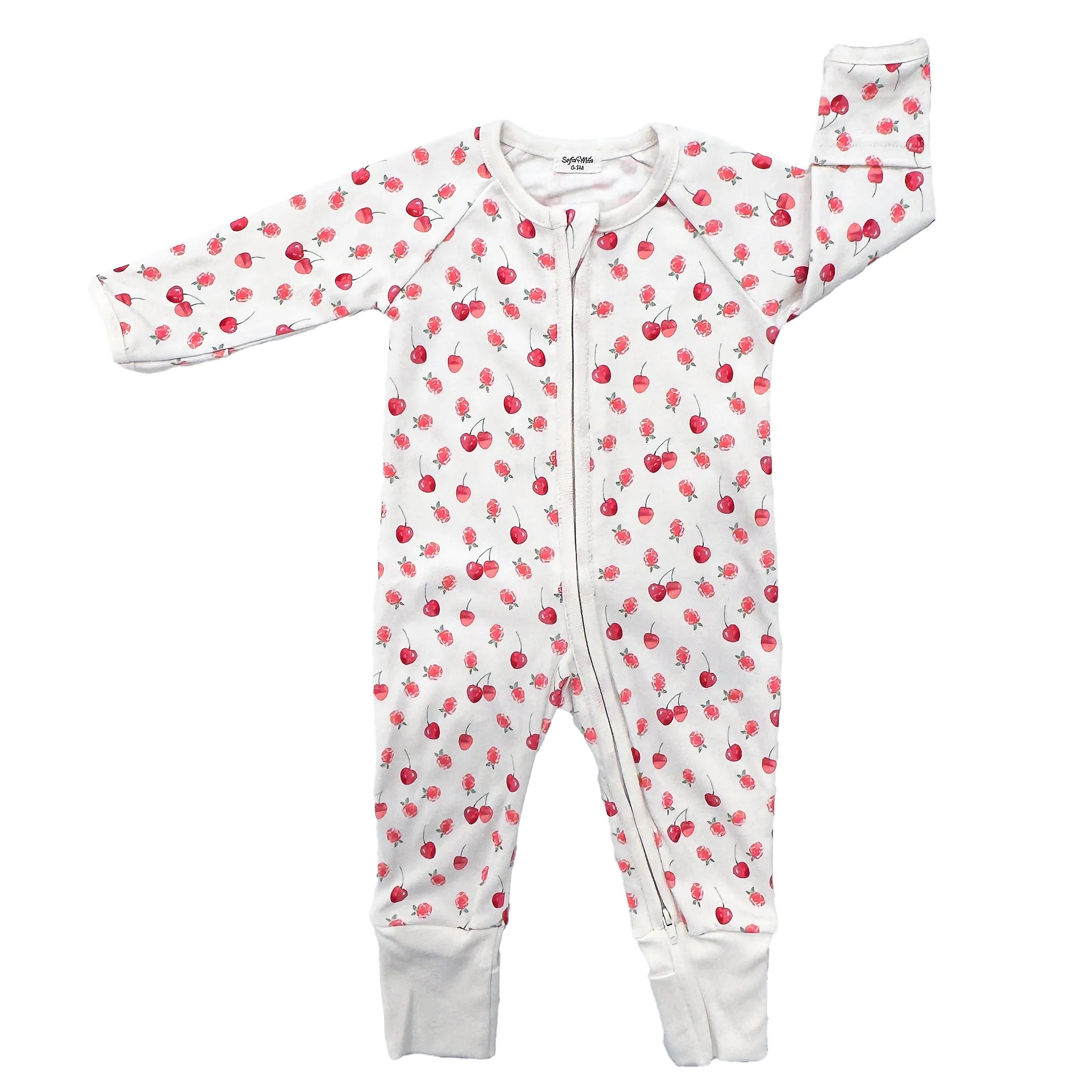 Pyjama convertible en coton bio Cerise avec Framboises