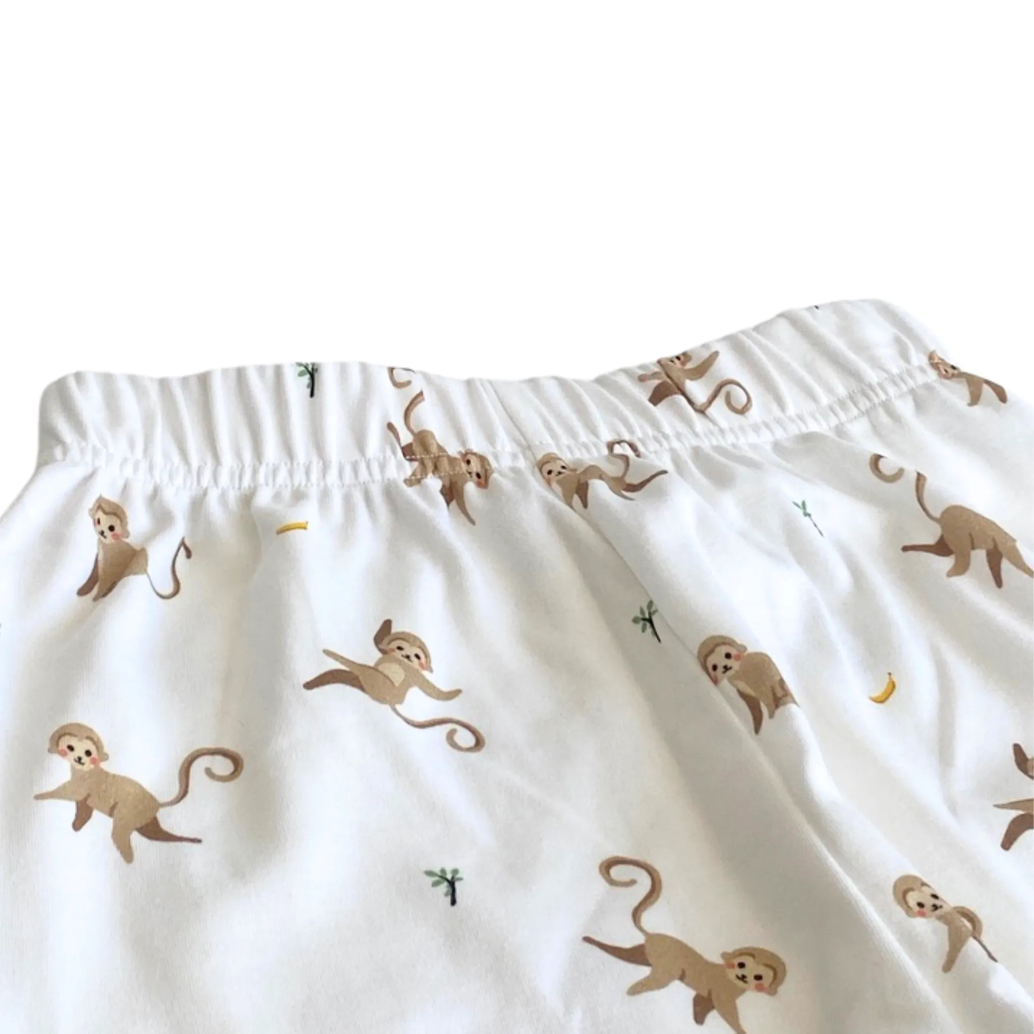 Pyjama deux pièces en coton bio avec motif singe pour enfants
