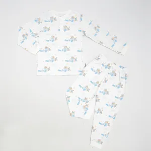 Pyjama deux pièces en coton bio Ourson en avion