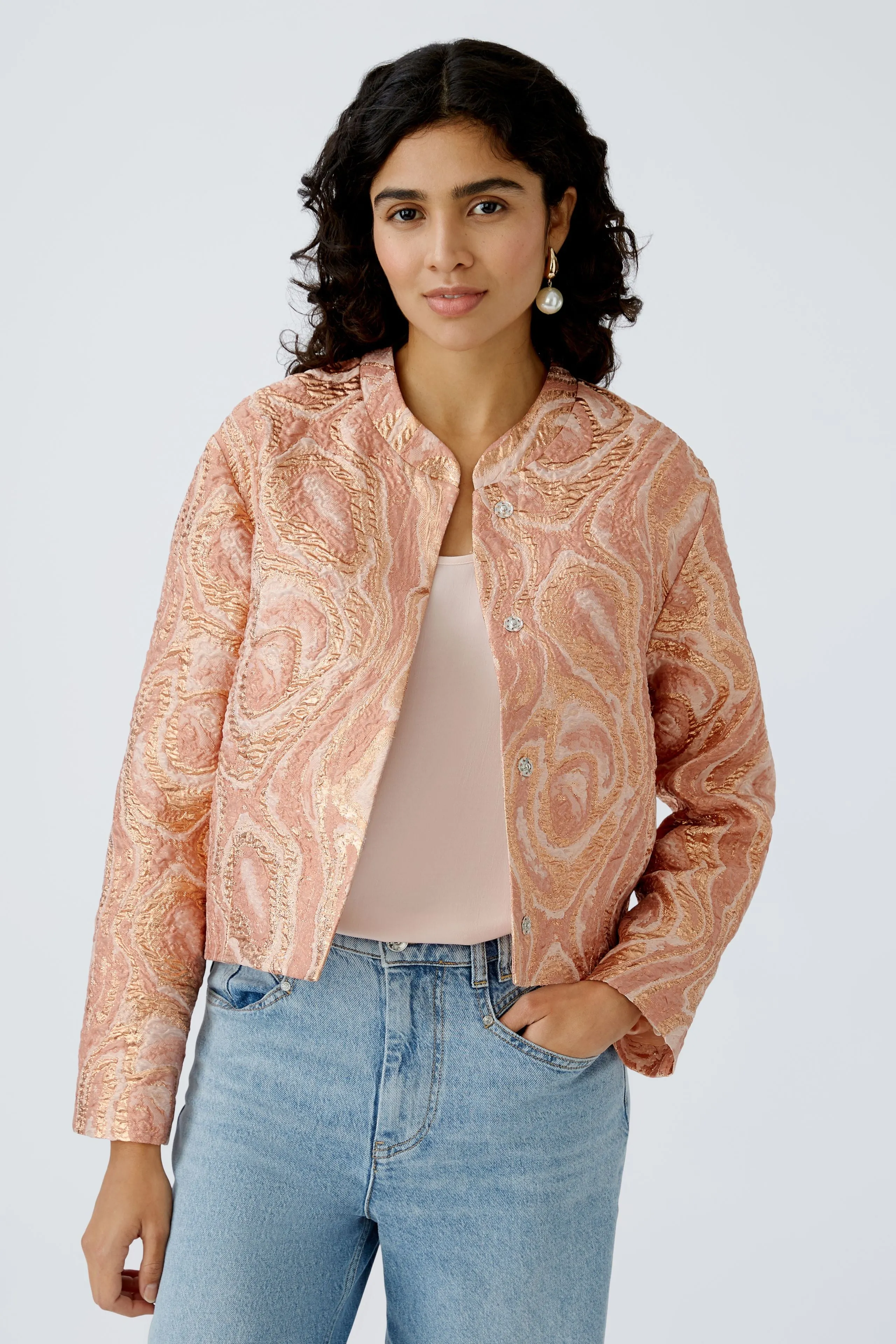 Veste Brocart Oui Rose Cooper en Rose