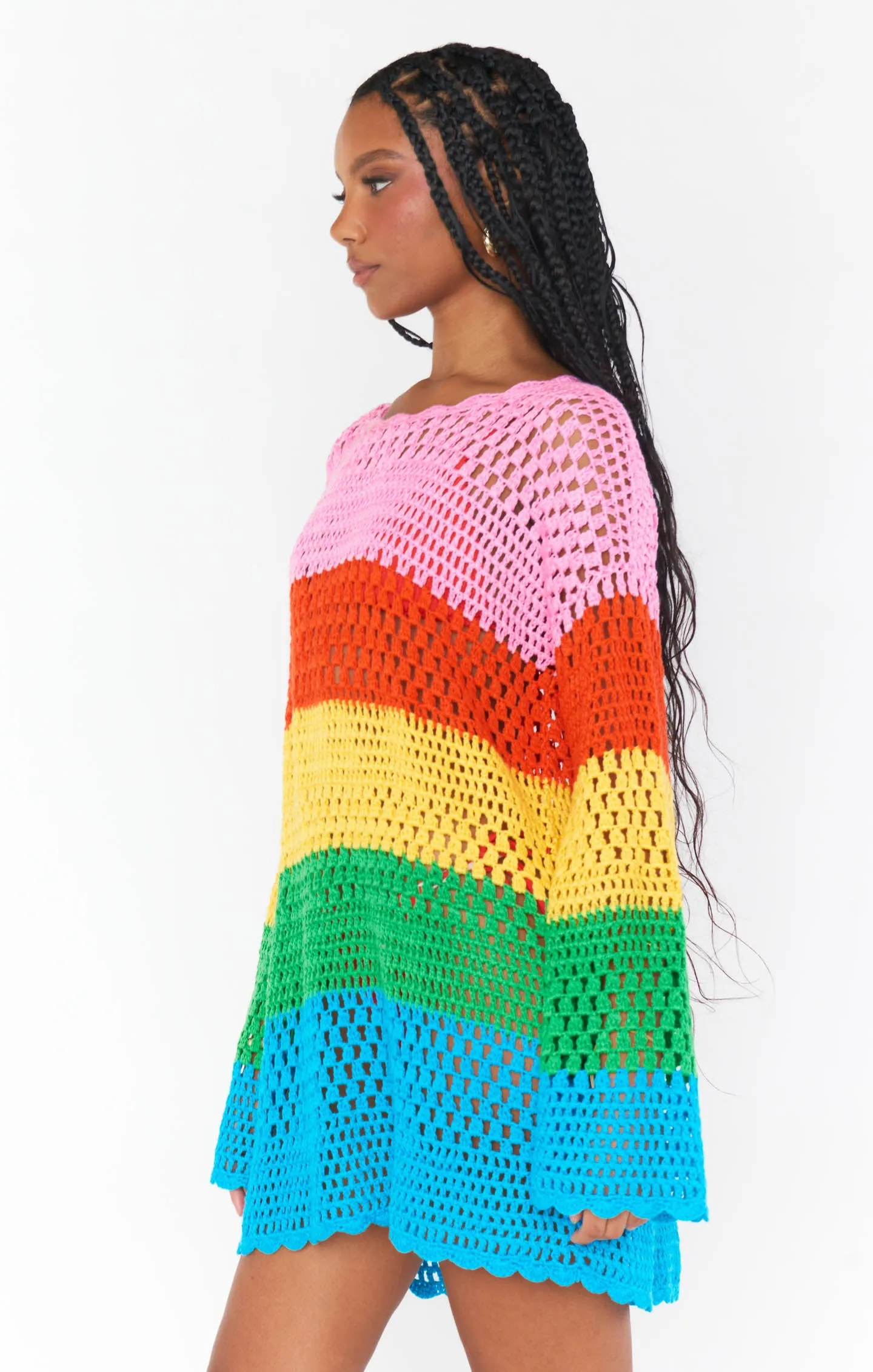 Paula Pullover ~ Rayures vives en crochet