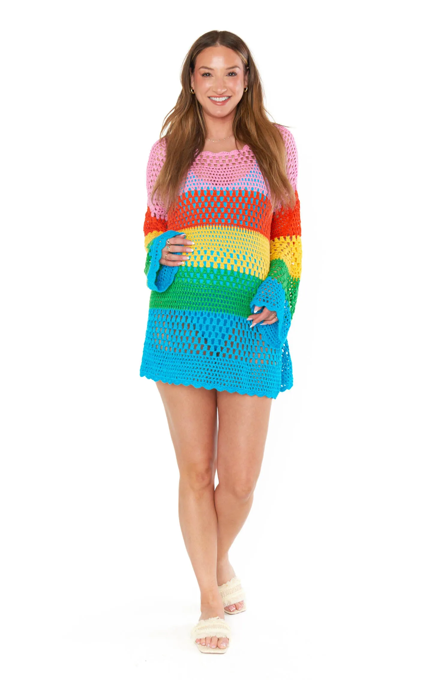 Paula Pullover ~ Rayures vives en crochet
