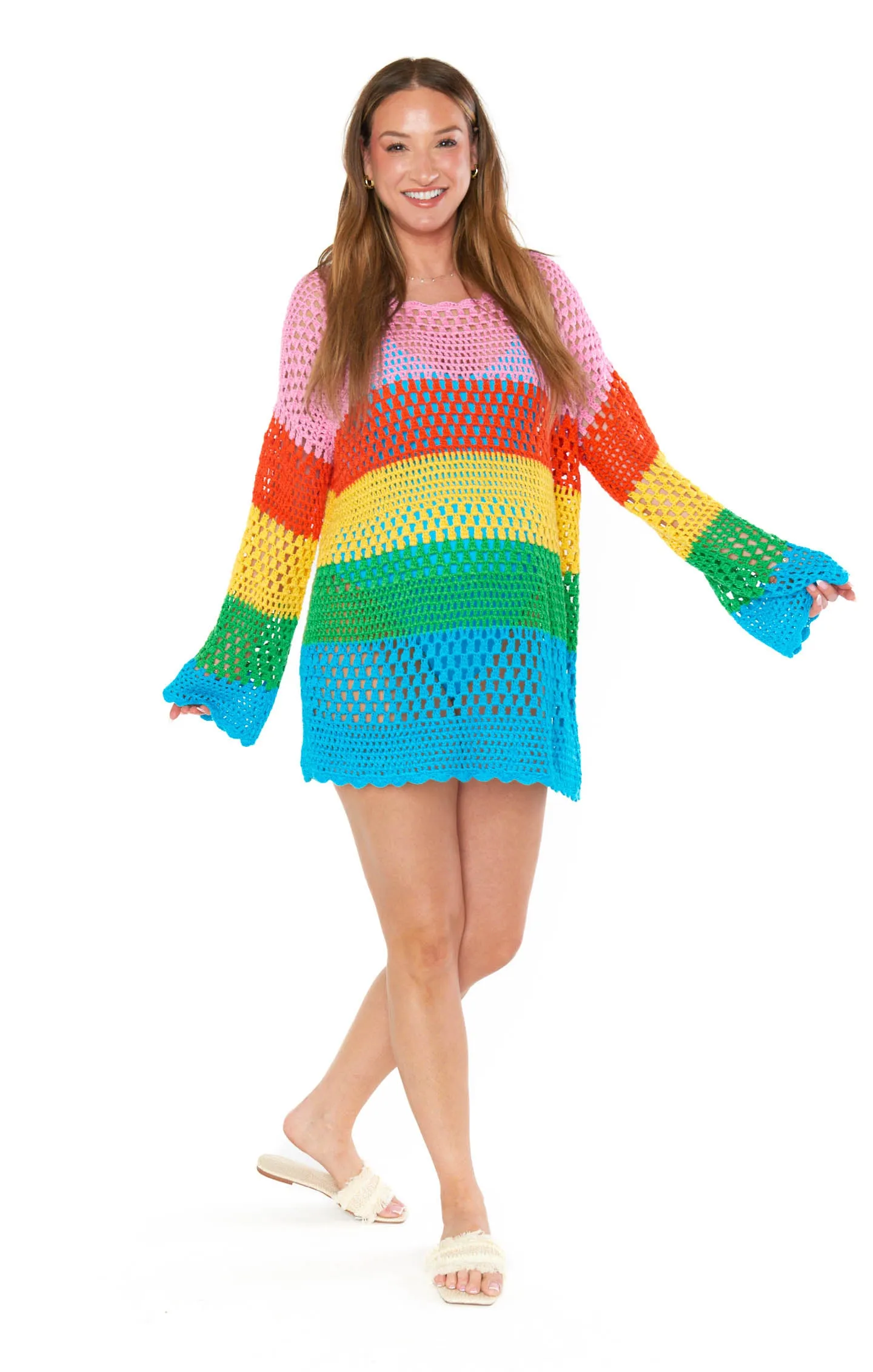 Paula Pullover ~ Rayures vives en crochet