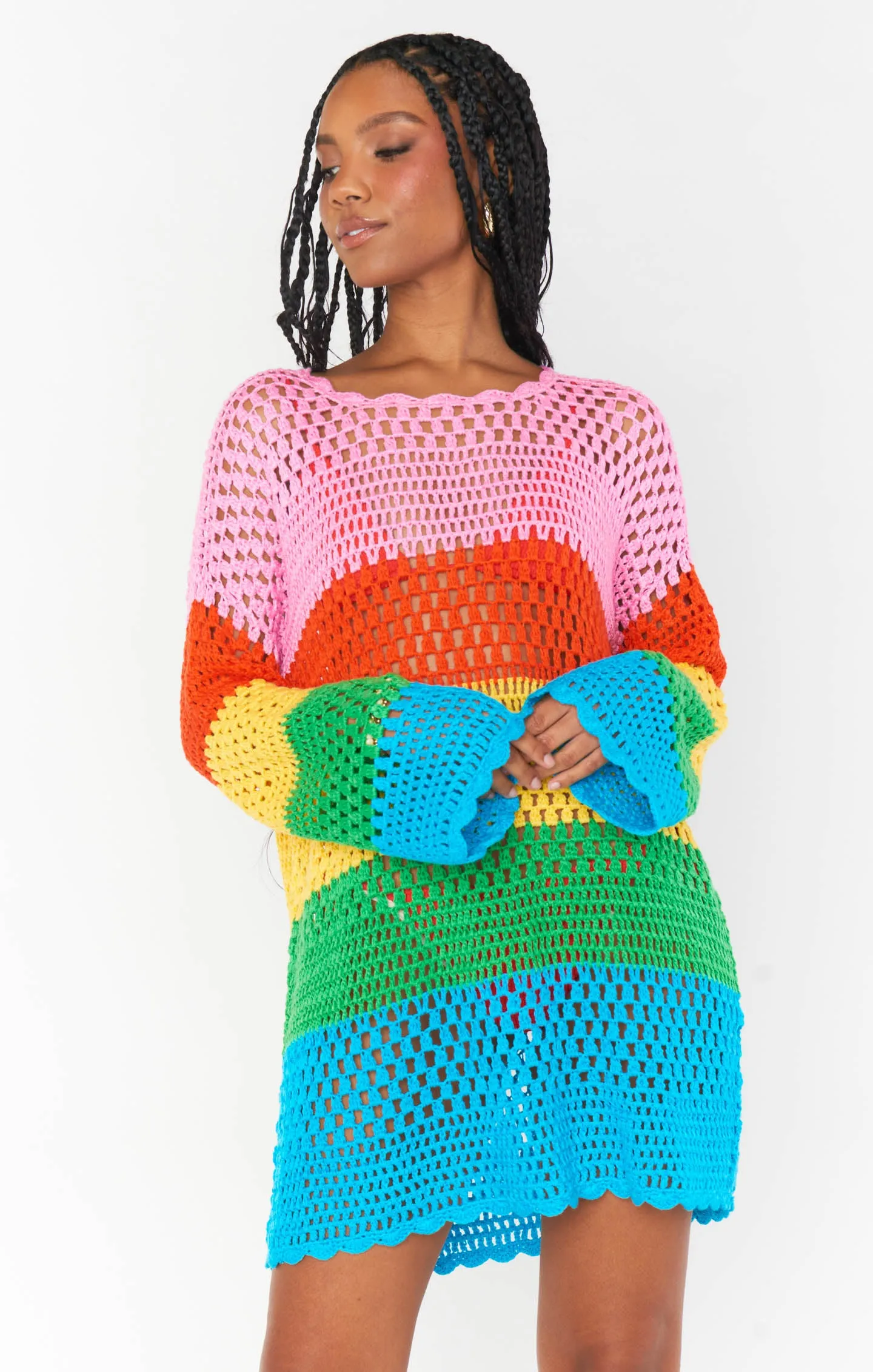 Paula Pullover ~ Rayures vives en crochet
