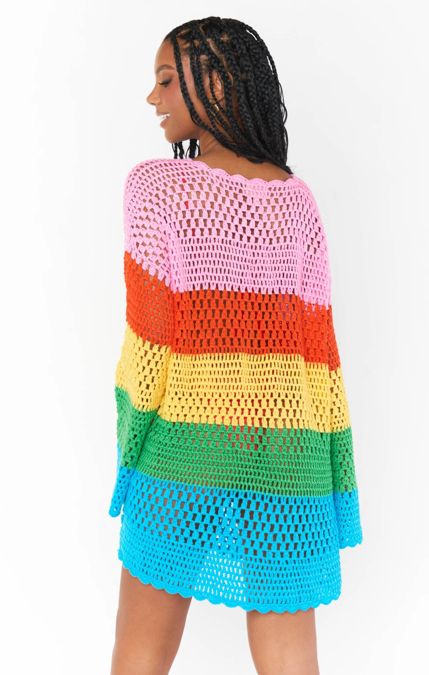 Paula Pullover ~ Rayures vives en crochet