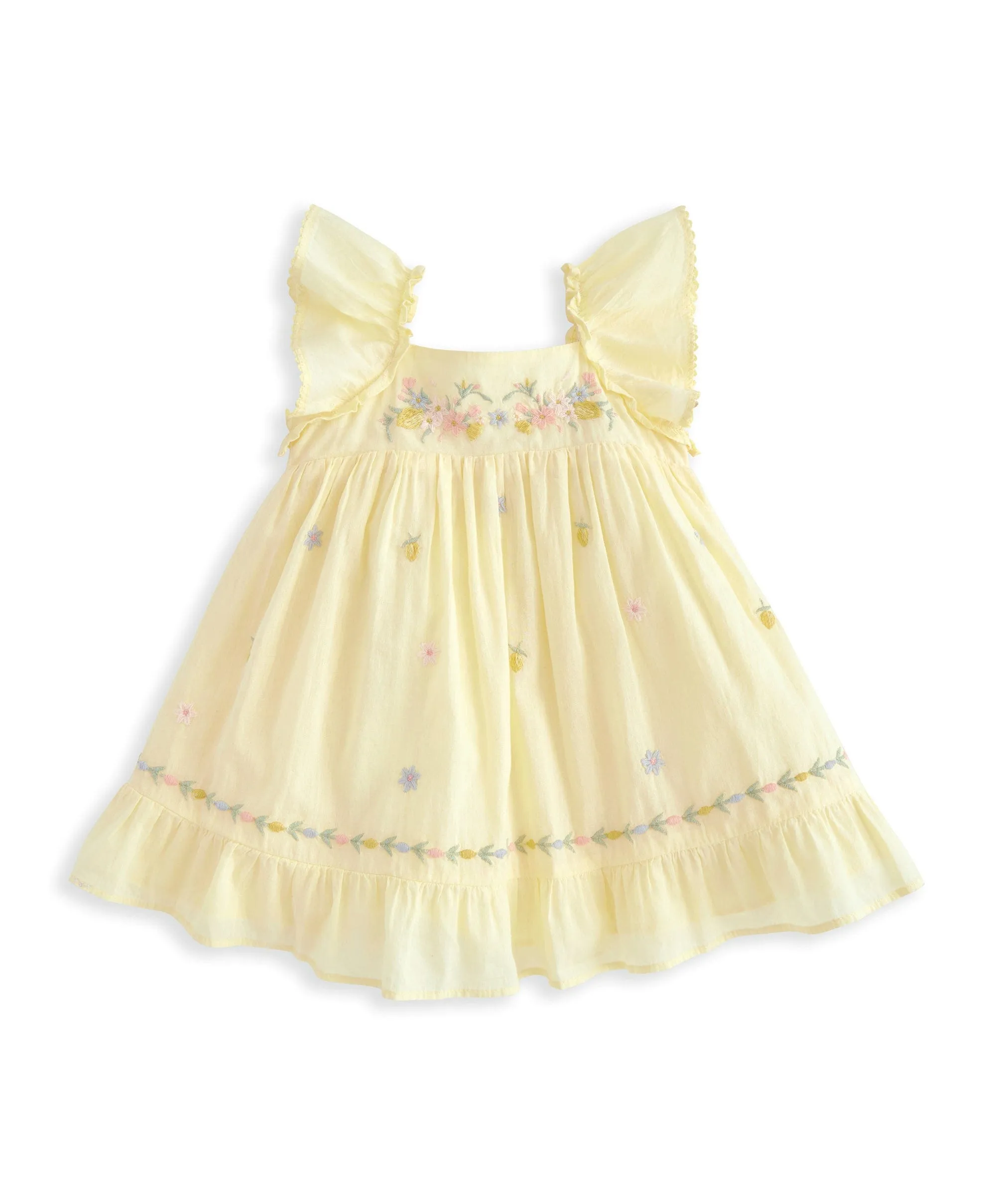 Robe brodée à volants péplum - Jaune Babykids Mamas & Papas