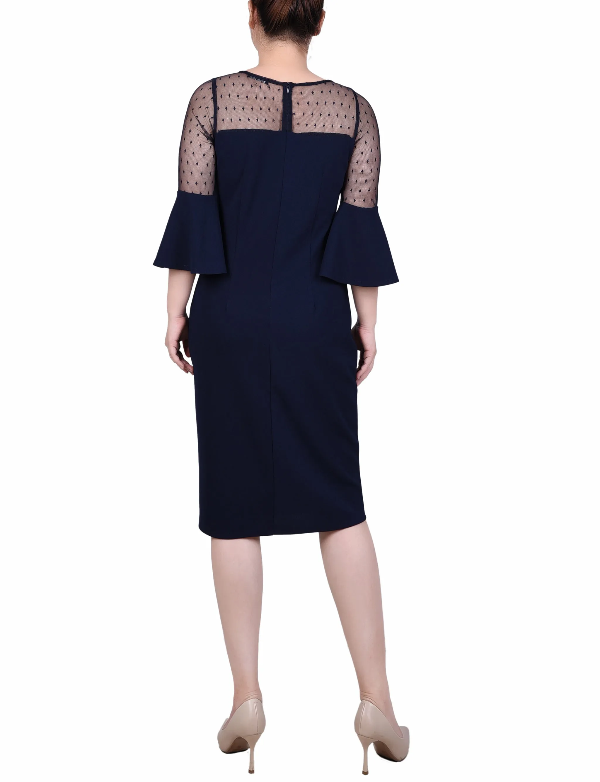 Robe col scuba Petite Illusion