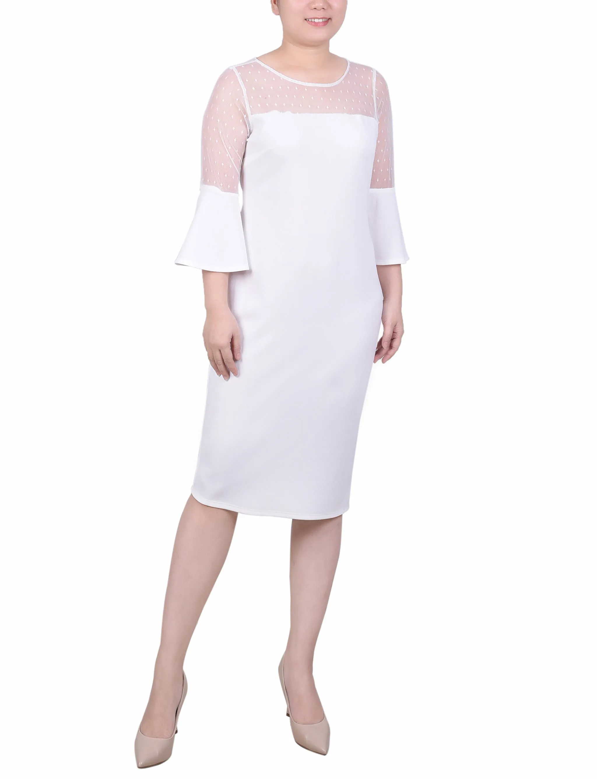 Robe col scuba Petite Illusion