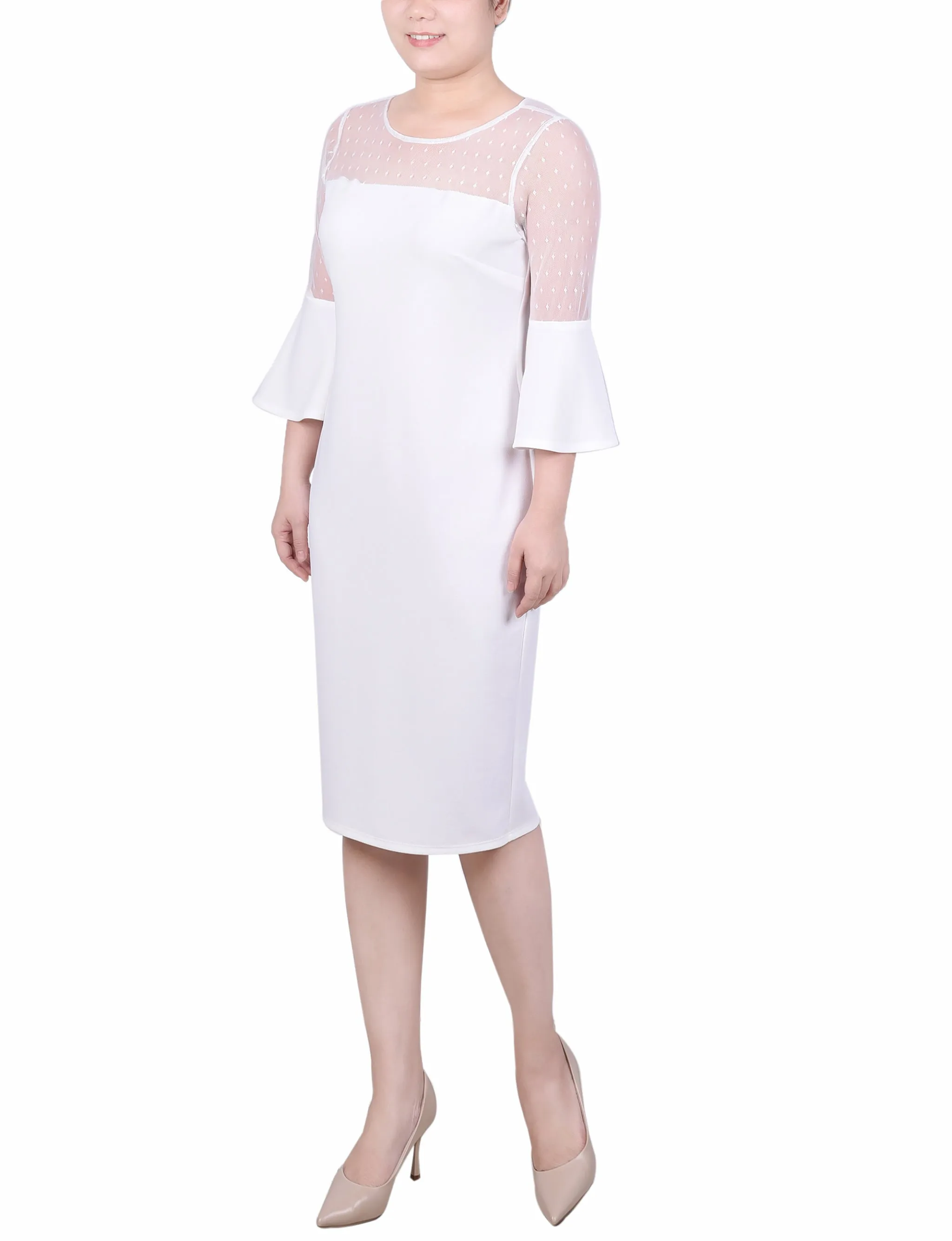 Robe col scuba Petite Illusion
