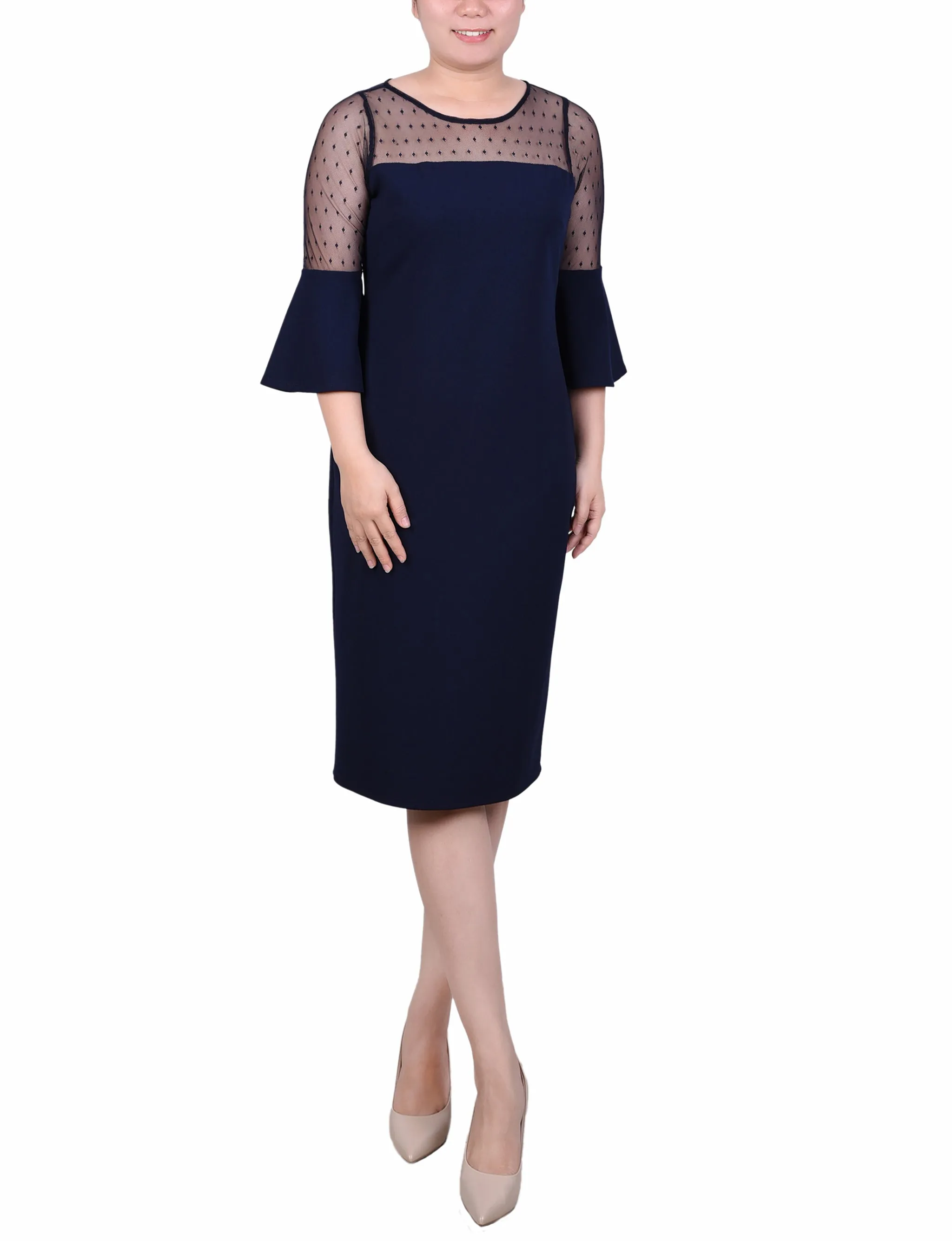 Robe col scuba Petite Illusion