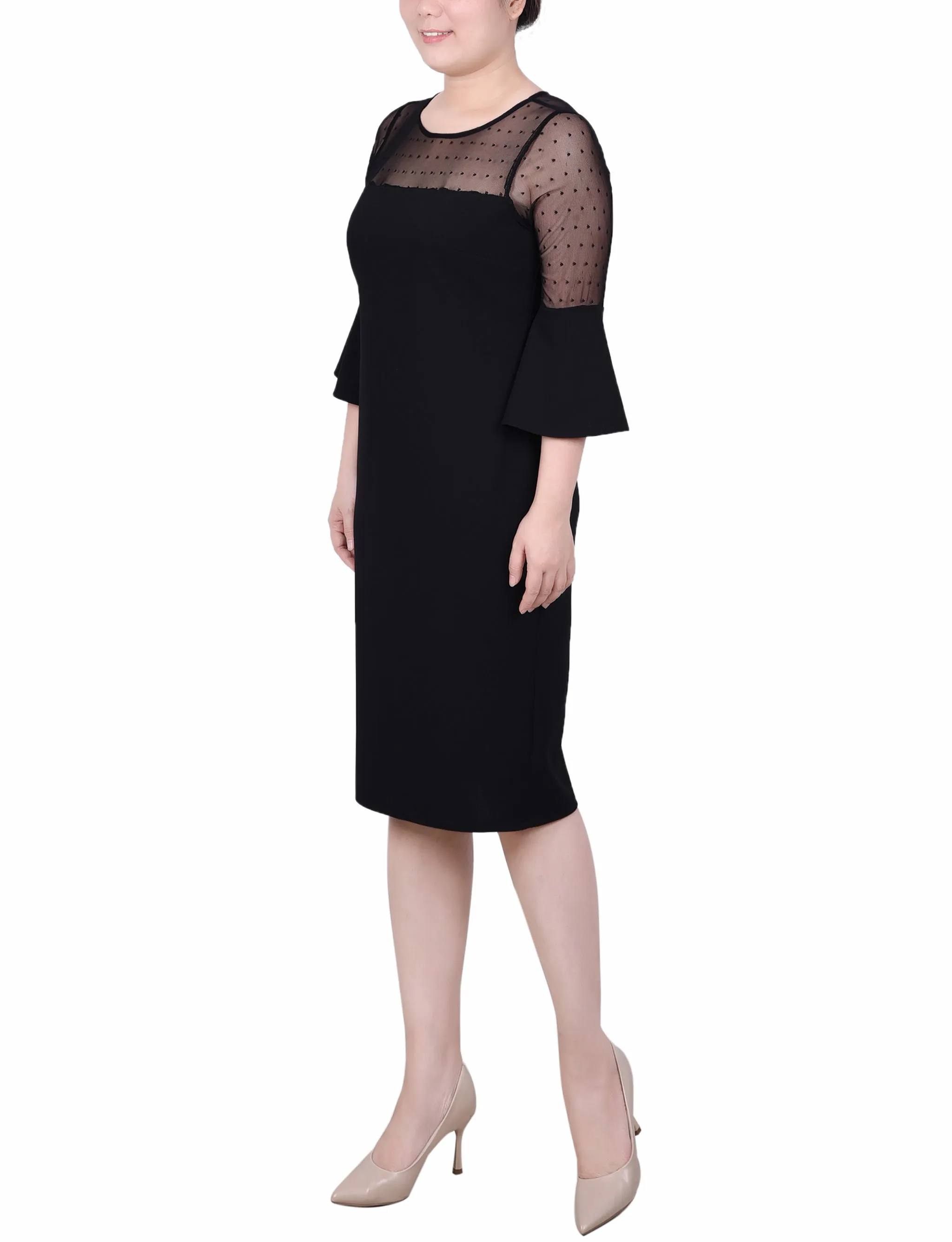 Robe col scuba Petite Illusion