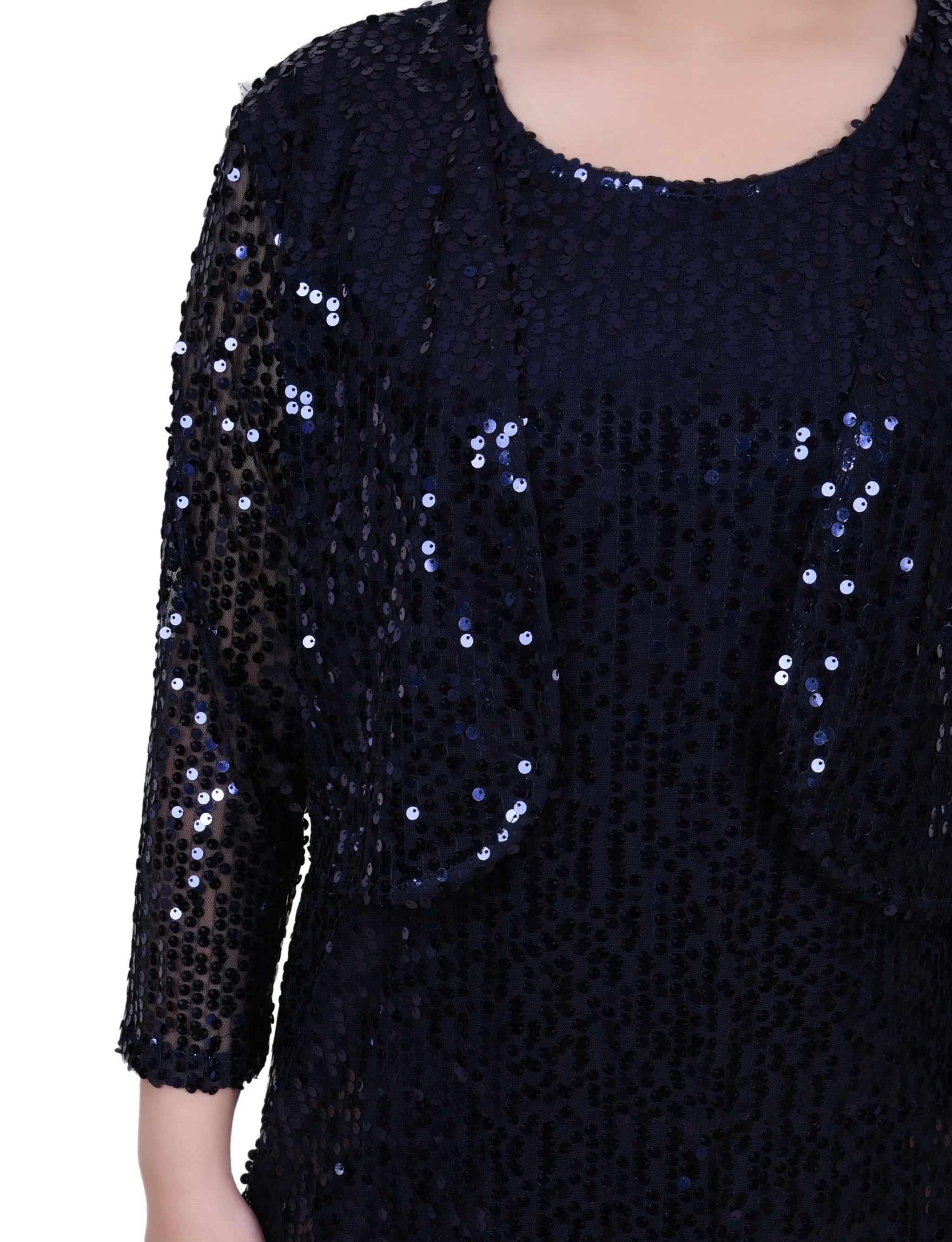 Boléro pailleté et robe assortie
