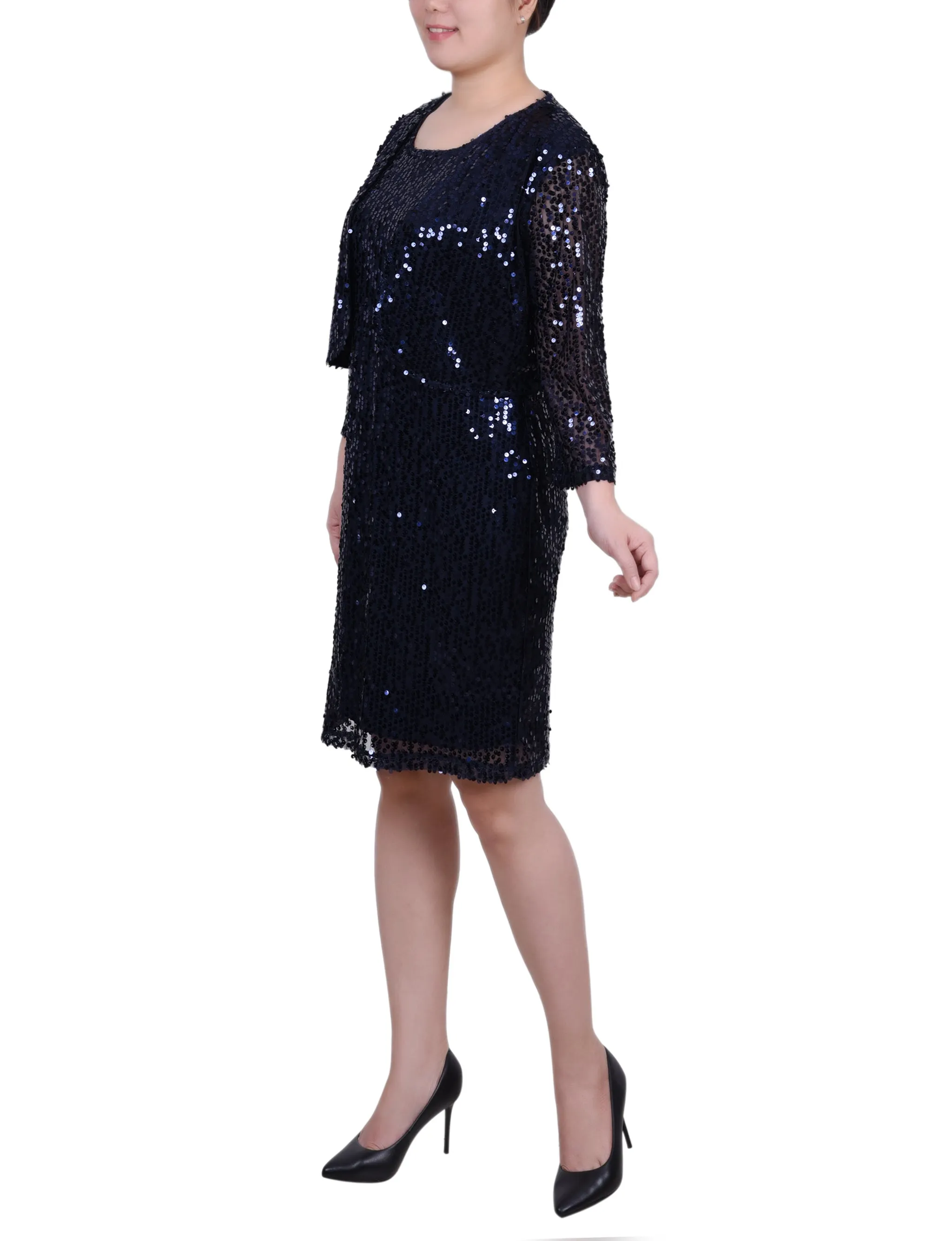 Boléro pailleté et robe assortie
