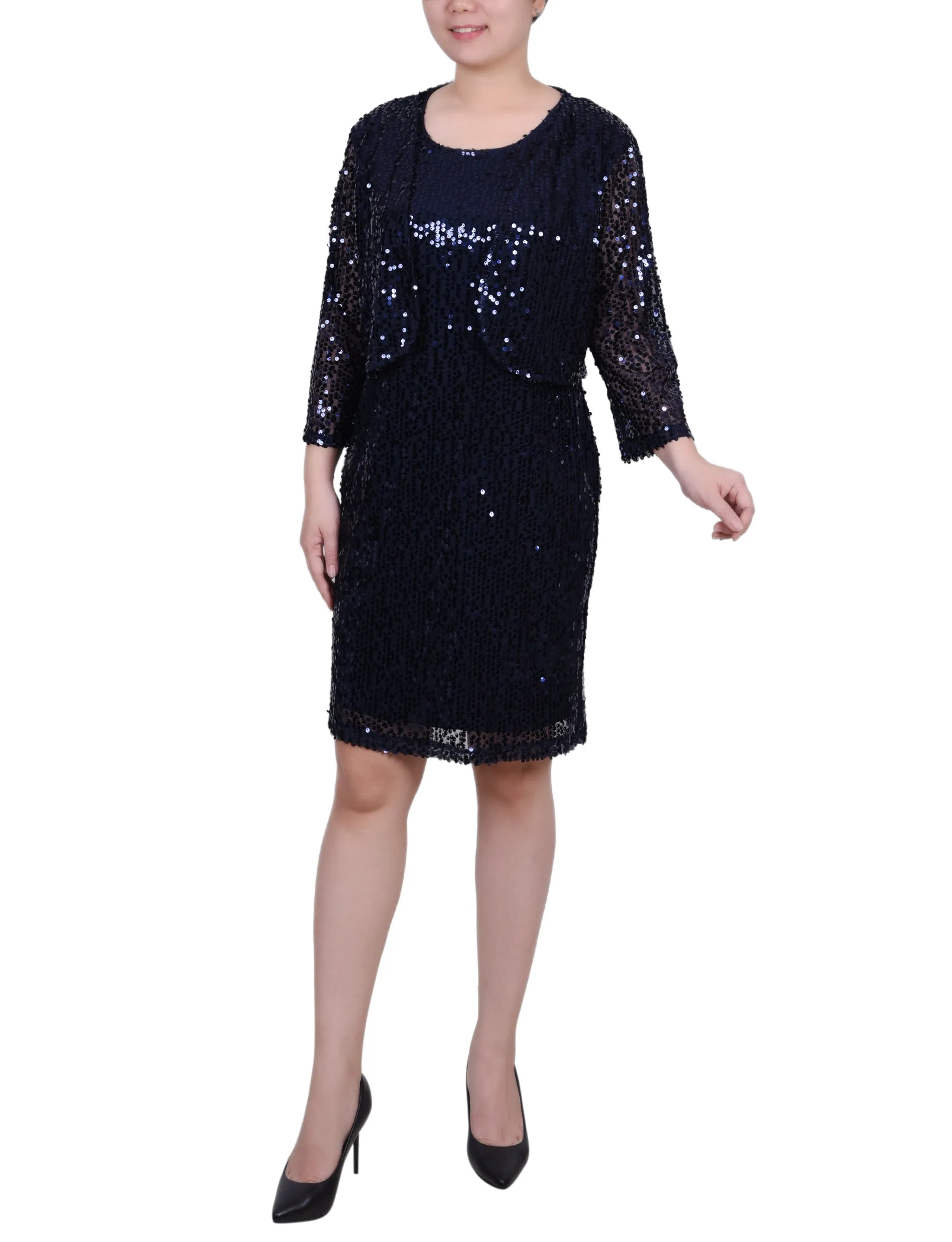 Boléro pailleté et robe assortie