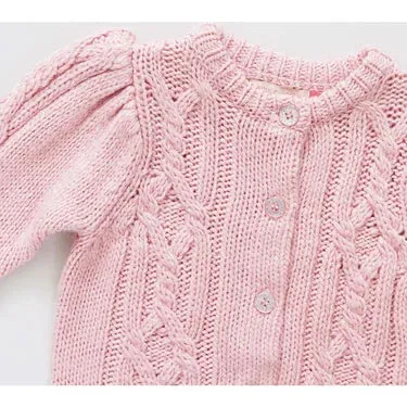 Pull Constance Pink Chicken Cable - Rose Poussiéreux
