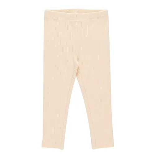 Pink Chicken Girls Leggings à côtes bio en crème
