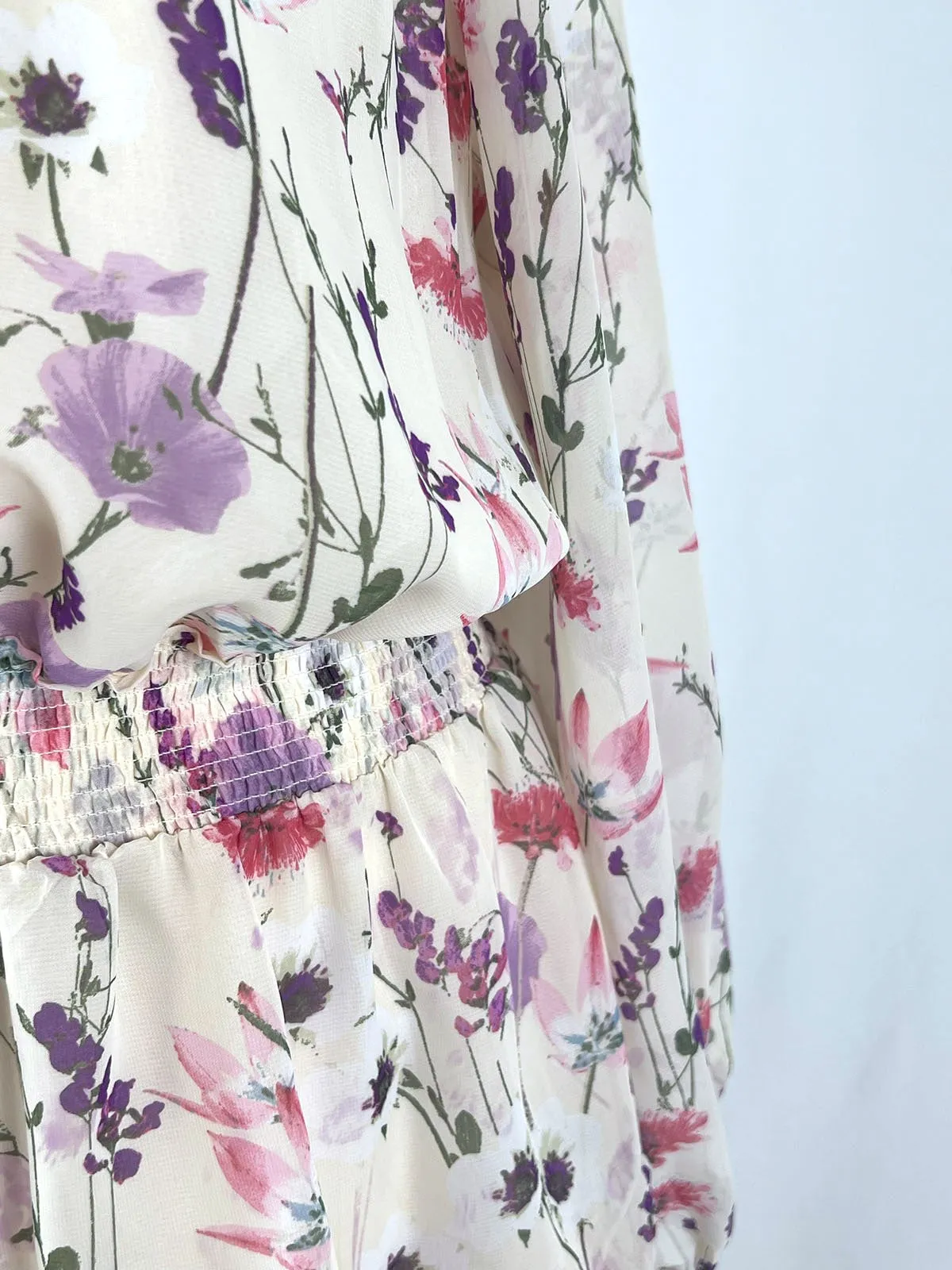 Robe à volants florale Pleione Taille 3XL (24) Crème et Rose