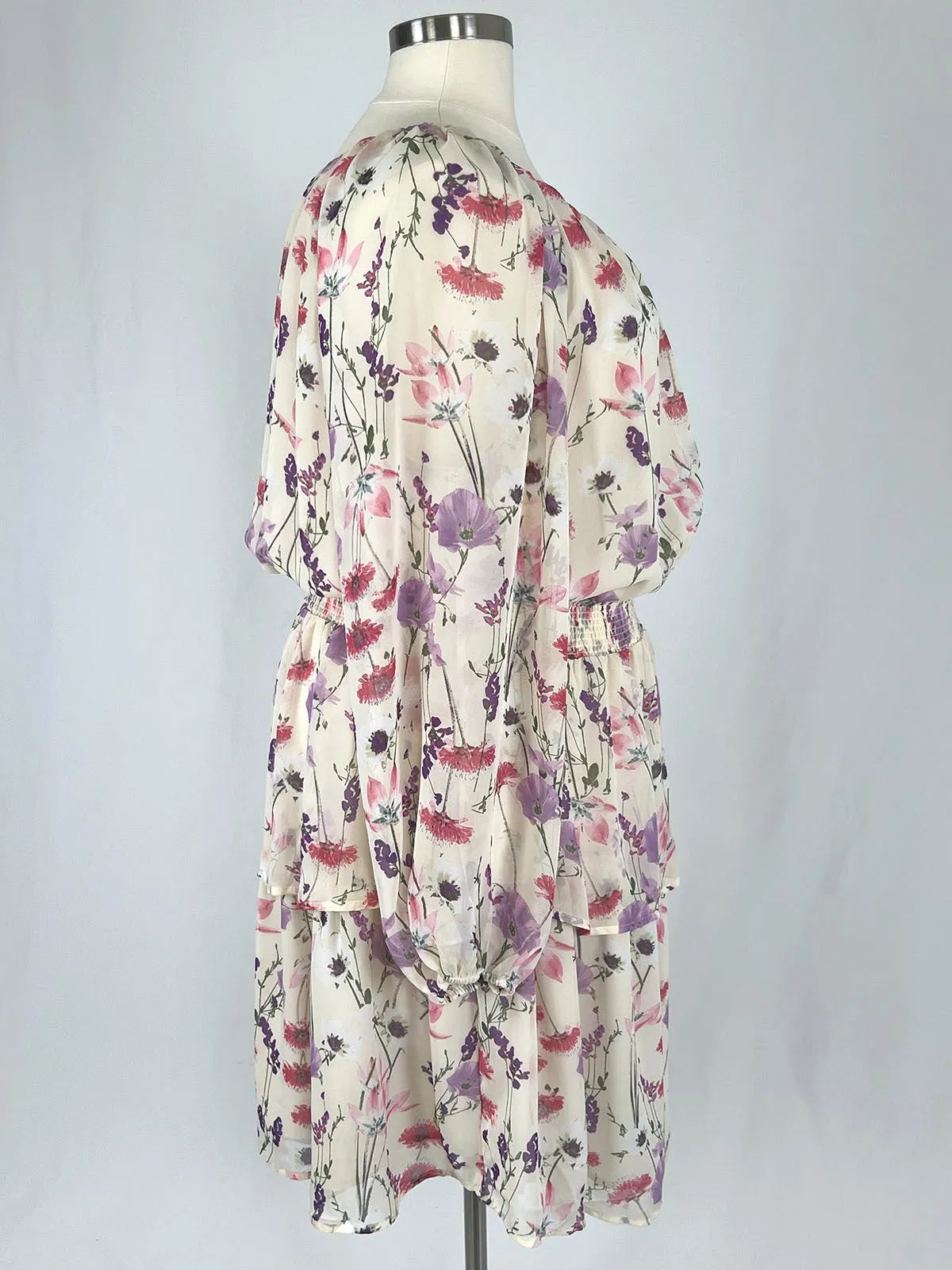 Robe à volants florale Pleione Taille 3XL (24) Crème et Rose