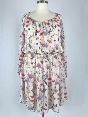 Robe à volants florale Pleione Taille 3XL (24) Crème et Rose