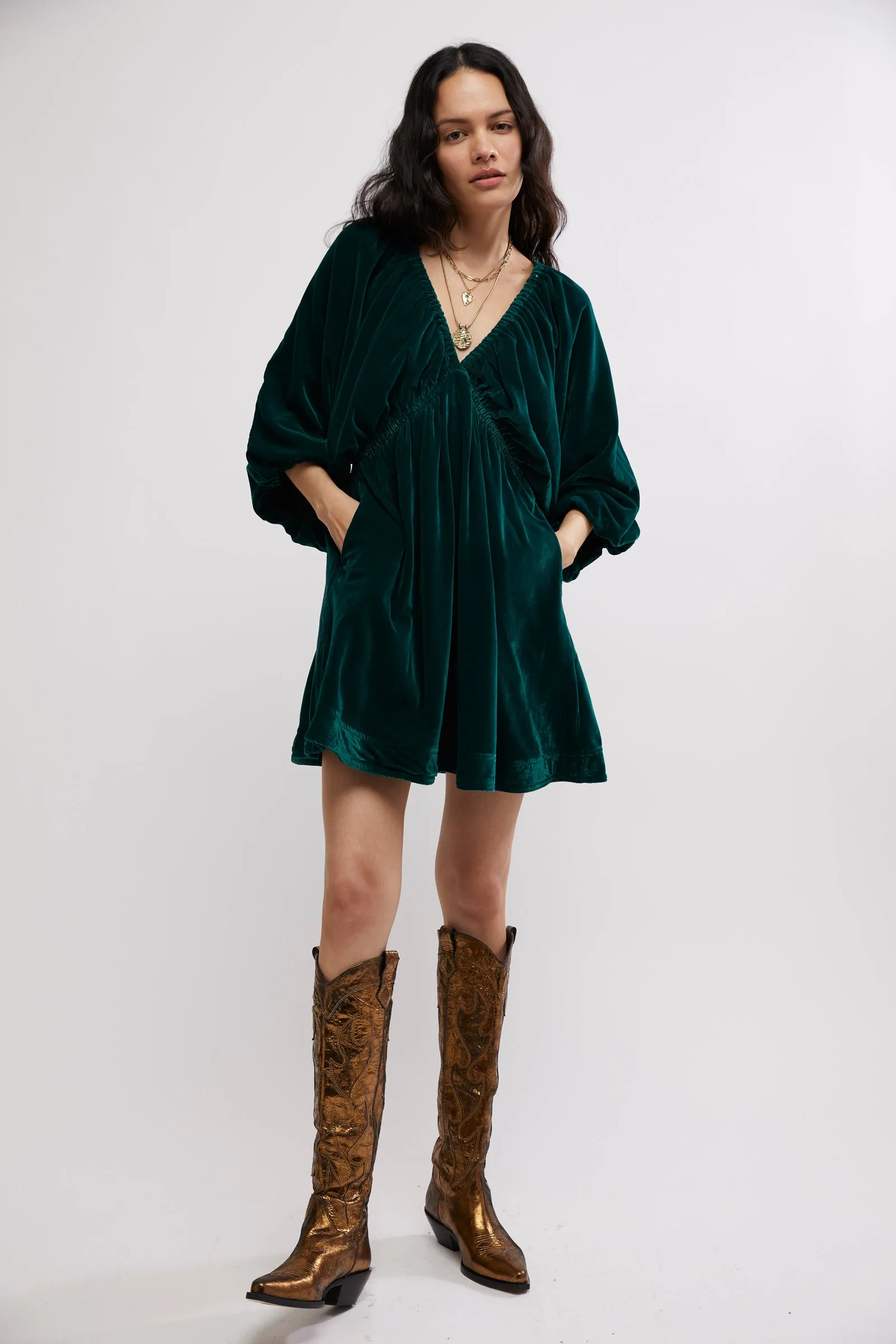Robe mini en velours Portia
