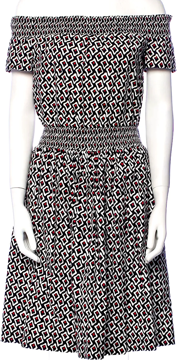 Prada Italie. Robe courte décolletée en mélange de coton Collection 2014