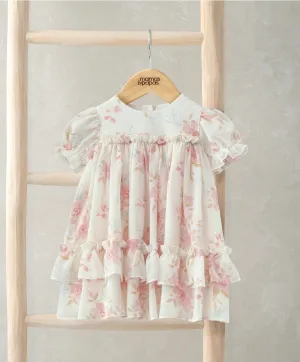 Robe en mousseline à manches ballon - Imprimé floral vintage