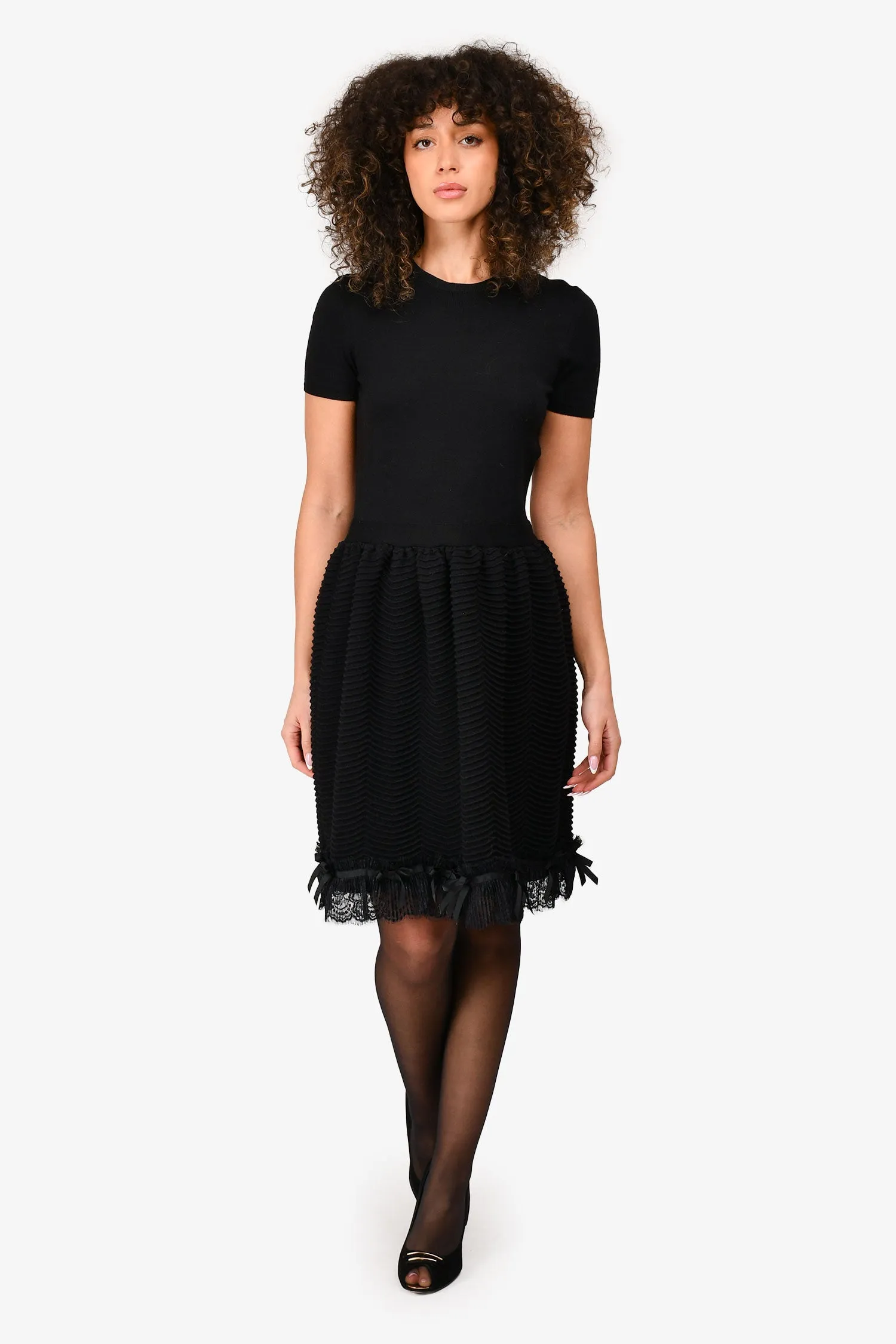 Robe Red Valentino en laine avec détail d'ourlet en ruban taille S