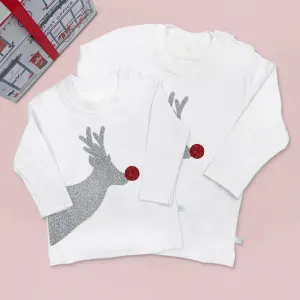 T-shirt de Noël pailleté au renne