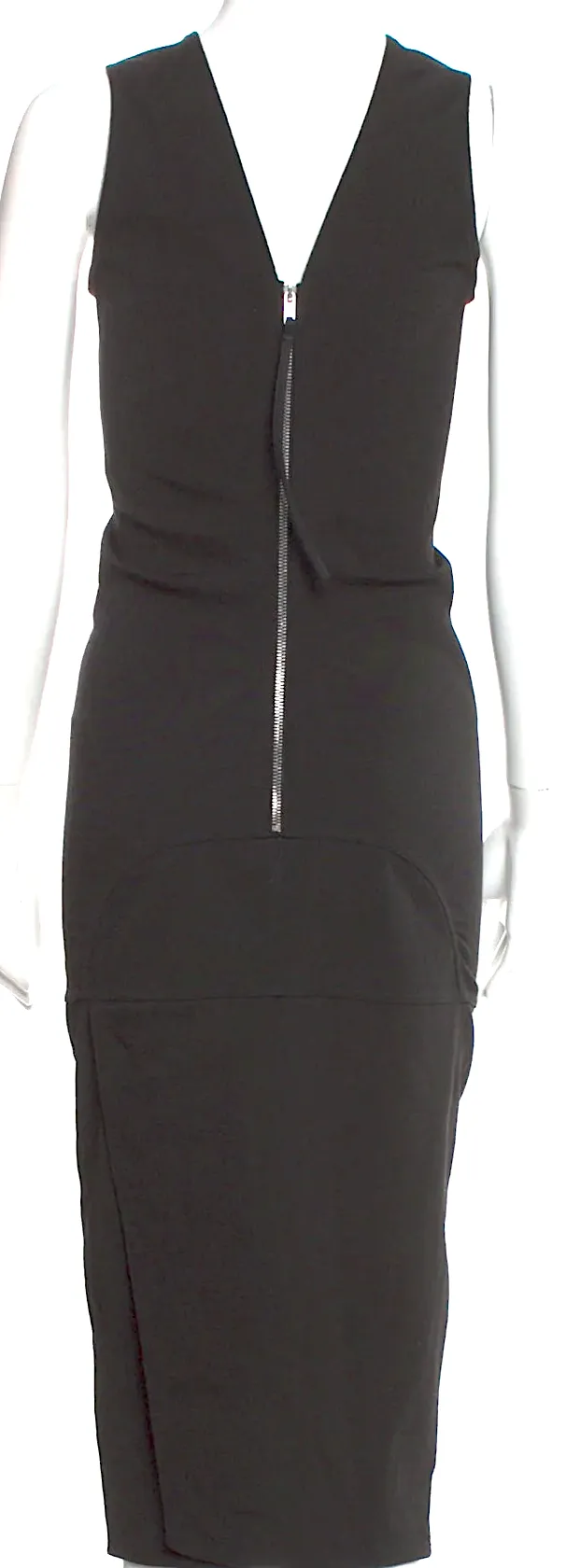Rick Owens Paris. Robe longue en V noir