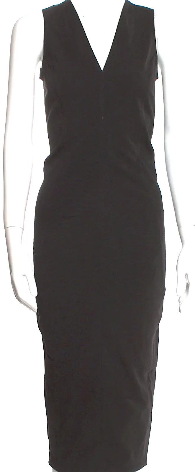 Rick Owens Paris. Robe longue en V noir