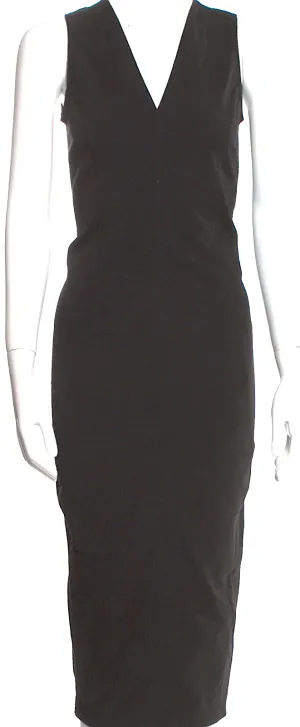 Rick Owens Paris. Robe longue en V noir