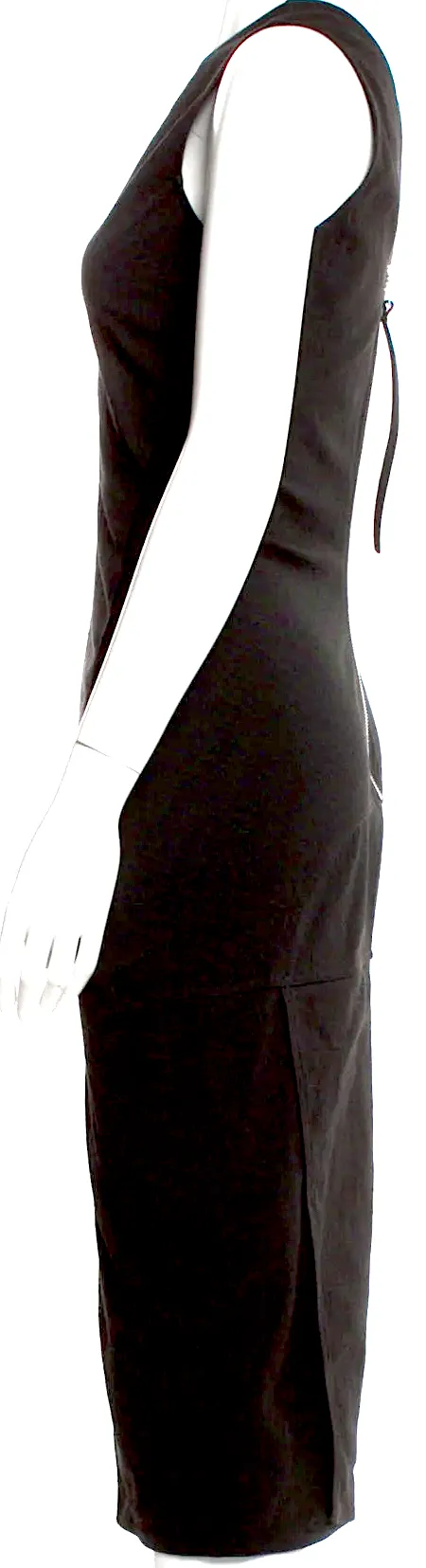 Rick Owens Paris. Robe longue en V noir