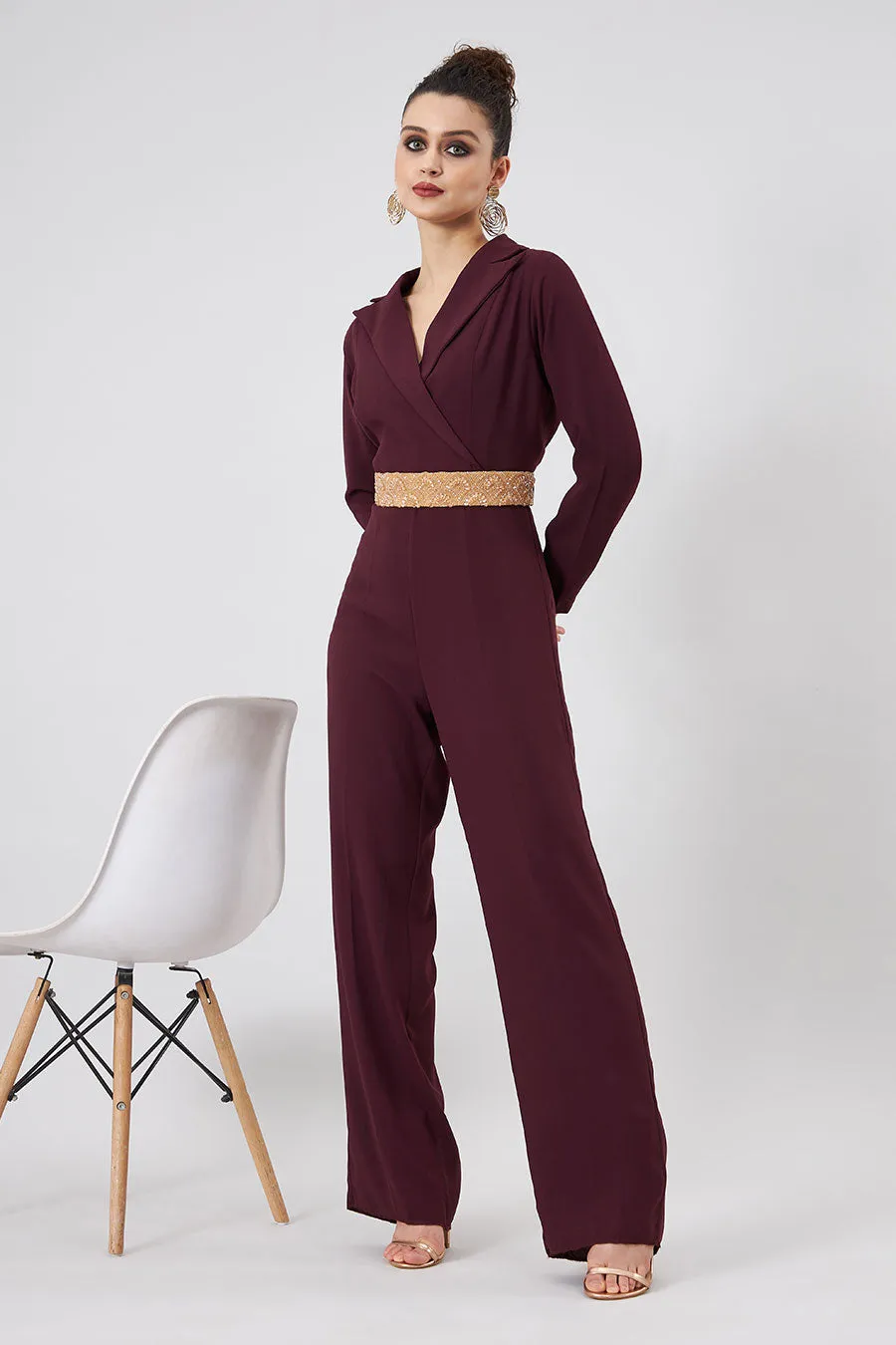 Combinaison formelle ruban avec ceinture ornée