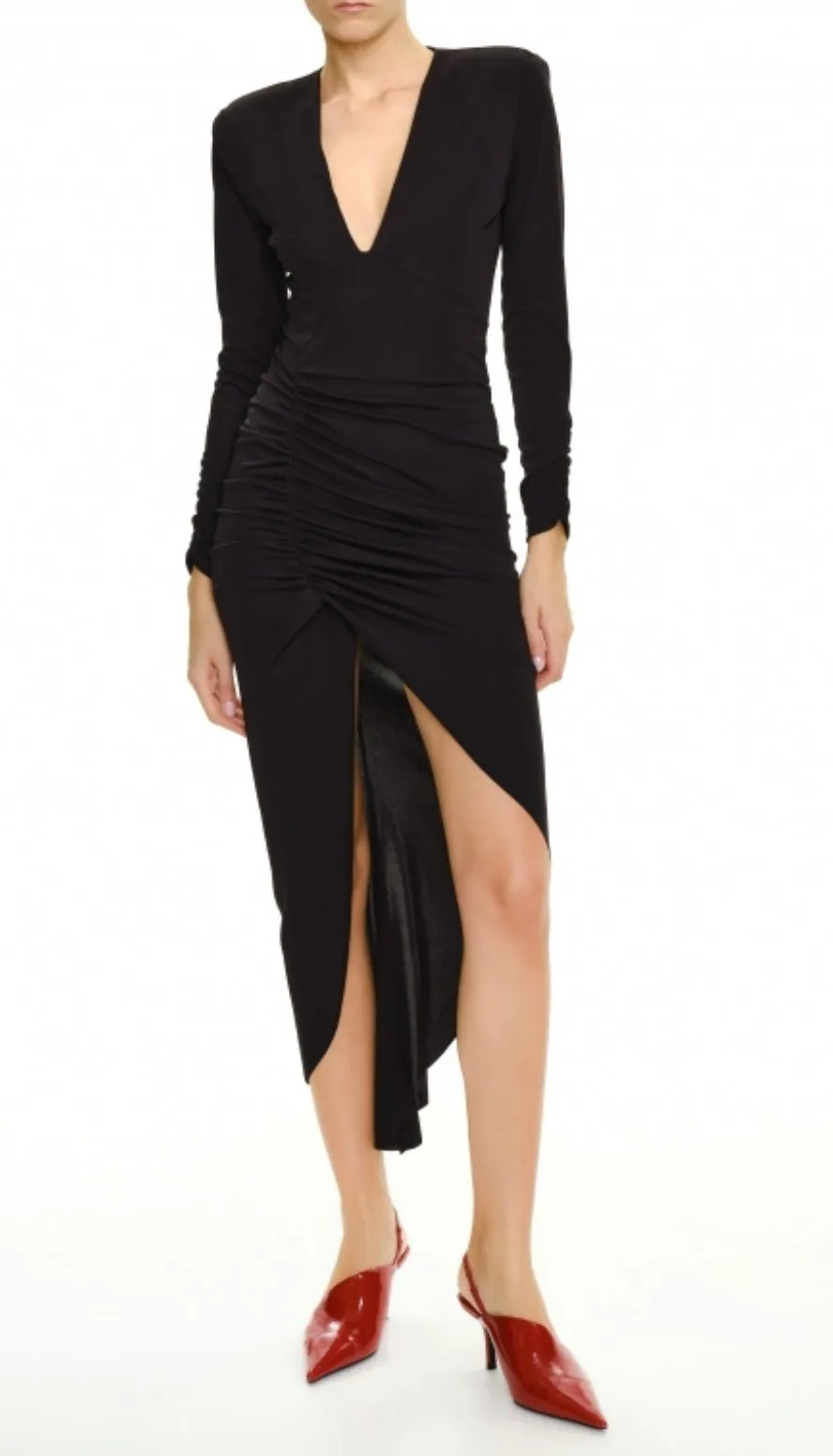 Robe ruchée avec fente