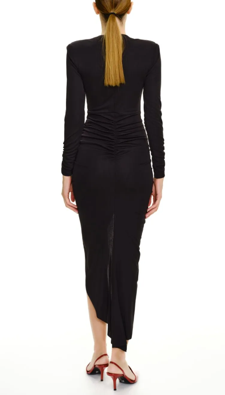 Robe ruchée avec fente