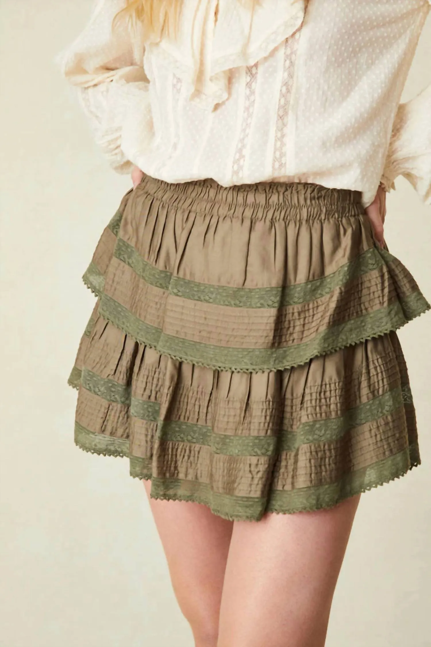 Jupe Mini Plissée Forêt