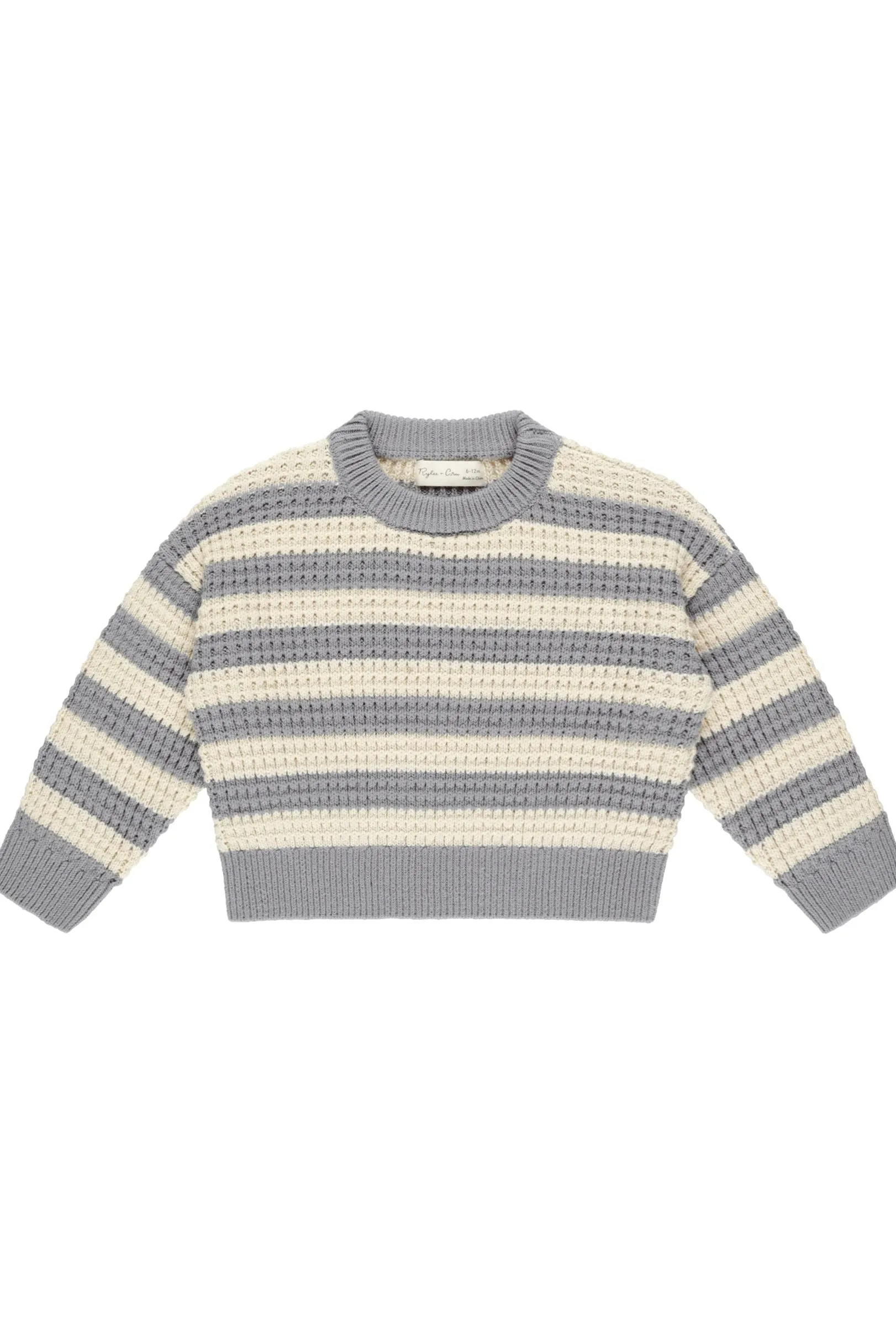 Rylee   Cru Pull bébé/enfant Aspen | Rayure bleu poussiéreux