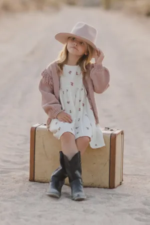 Rylee   Cru Cardigan à franges pour bébé et enfant | Rose