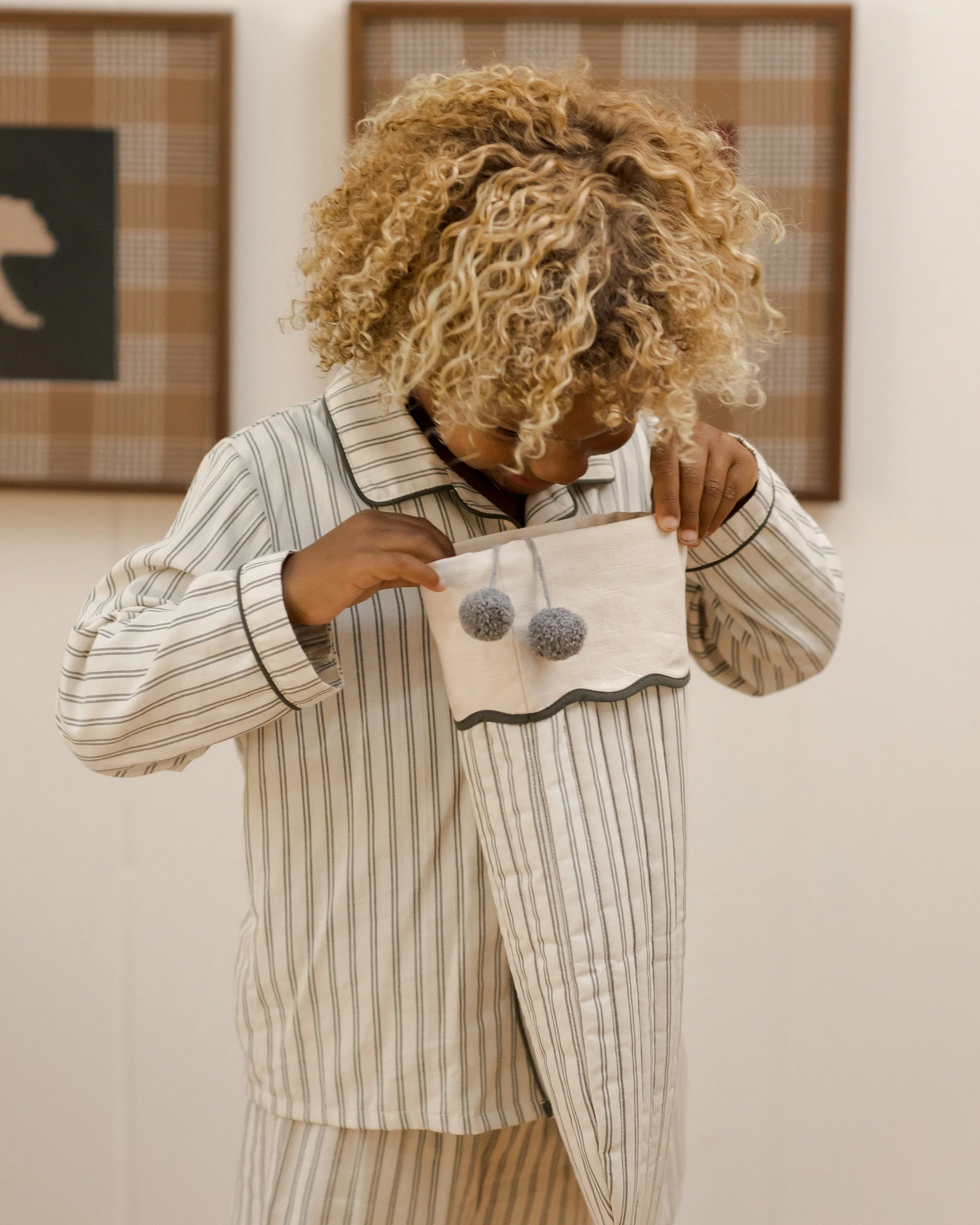 Rylee   Cru Pyjama bébé/enfant manches longues | Rayure forêt