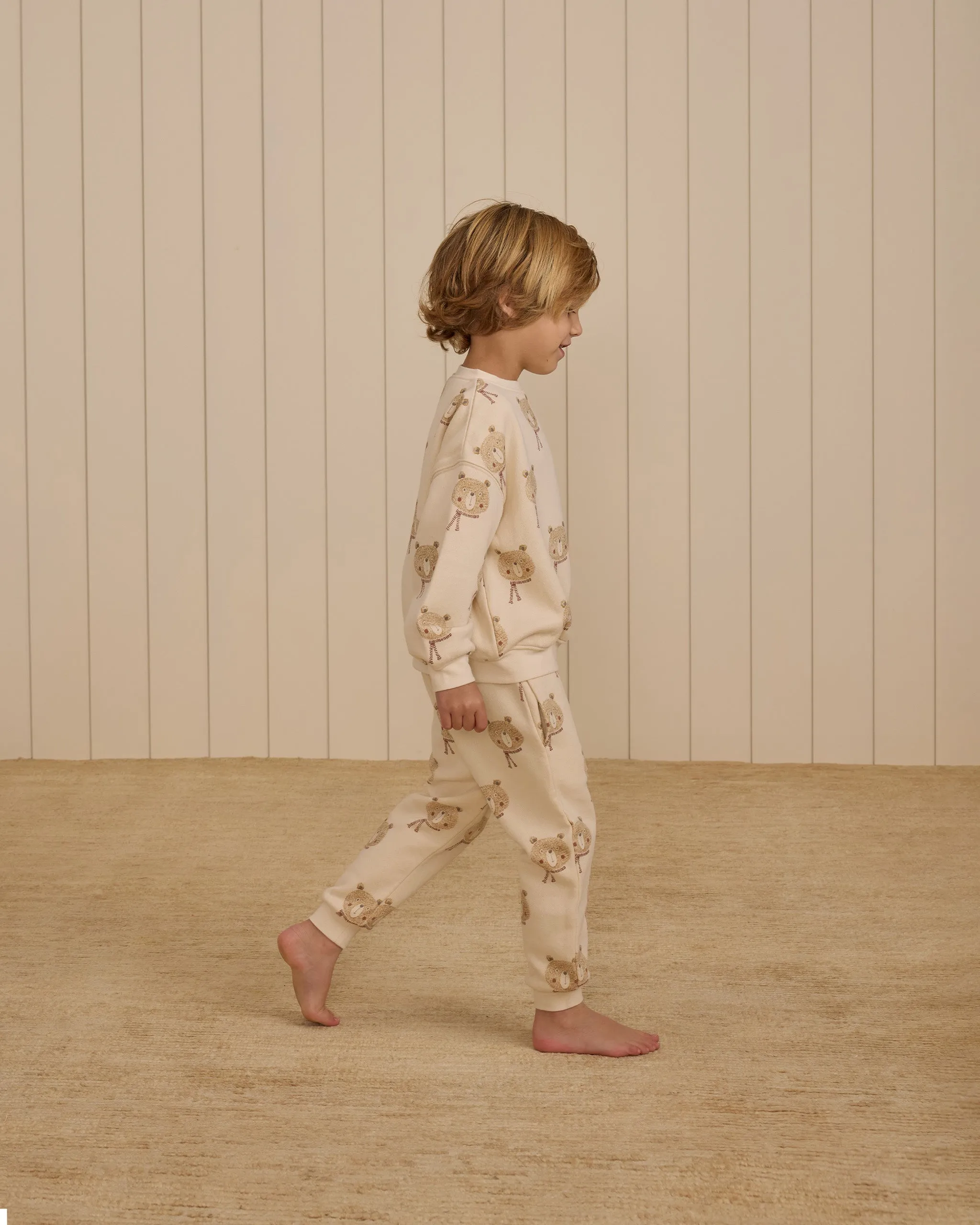 Rylee   Cru Sweat-shirt décontracté bébé/enfant | Ours Naturel